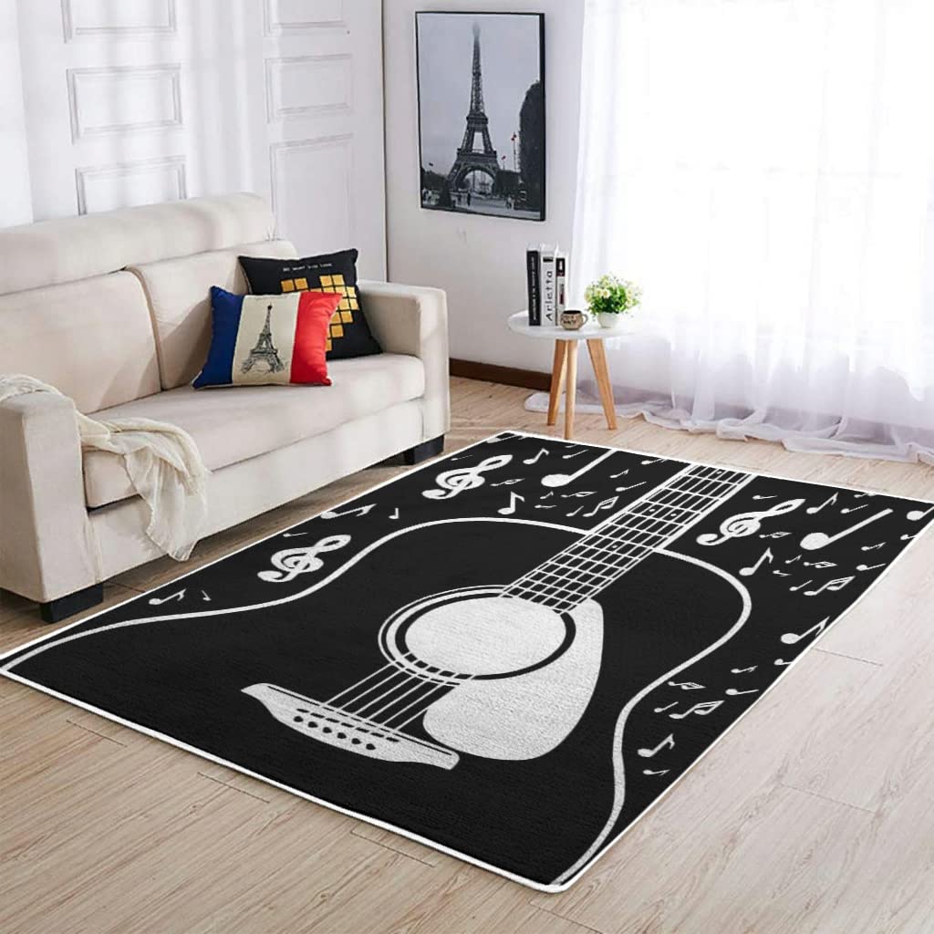 Stylish Sylves Guitar Print Area Rug - Durable Indoor Carpet for Living Room, 36x60 Inch Multicolor Design - Perfect for Music Lovers' Home Decor & Cozy Spaces