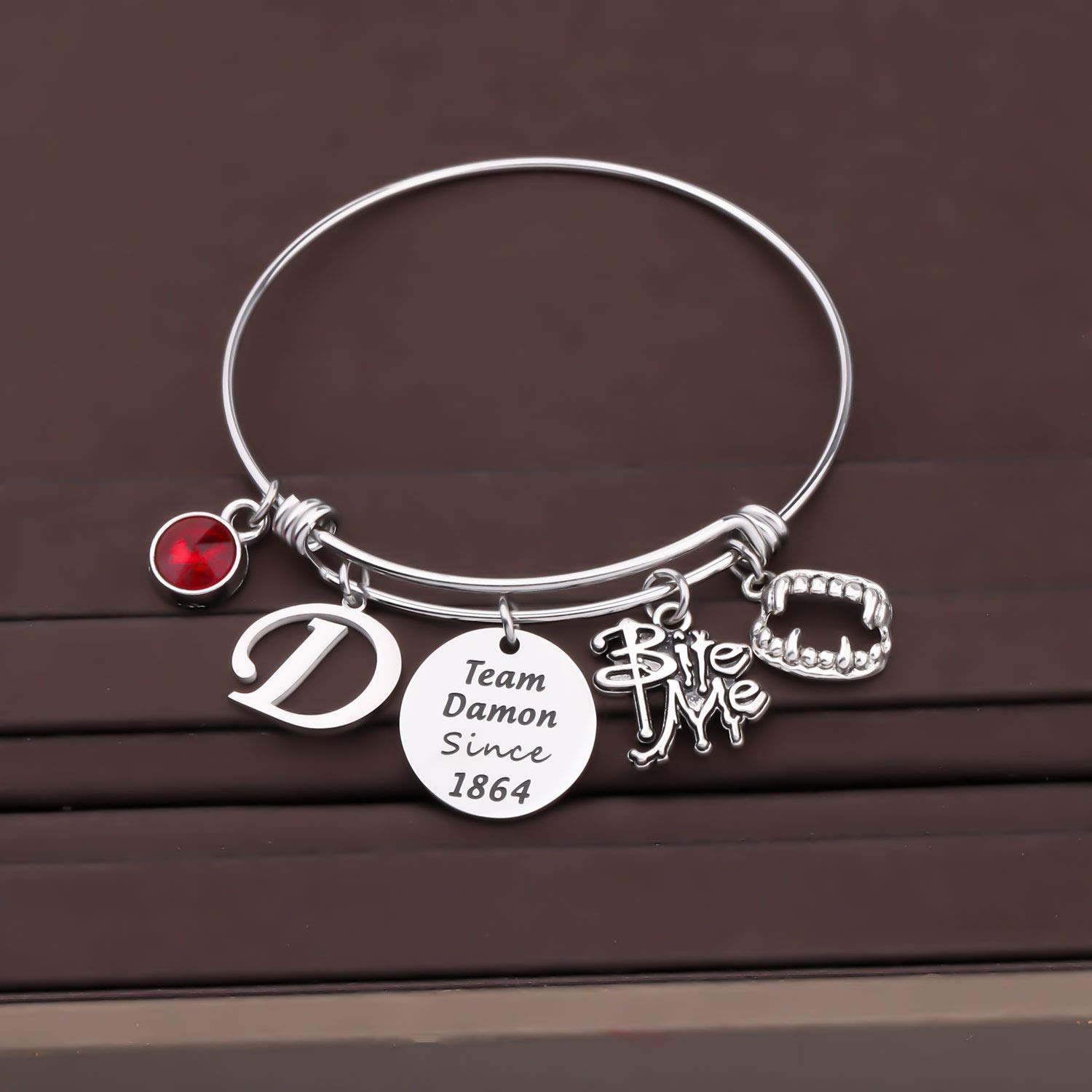 CENWA Team Damon/Stefan Since 1864 Vampire Teeth Bracelet - Gothic Jewelry for Women, Vampire Diaries TV Show Fan Gift, Perfect for Cosplay, Halloween & Vampire Themed Parties