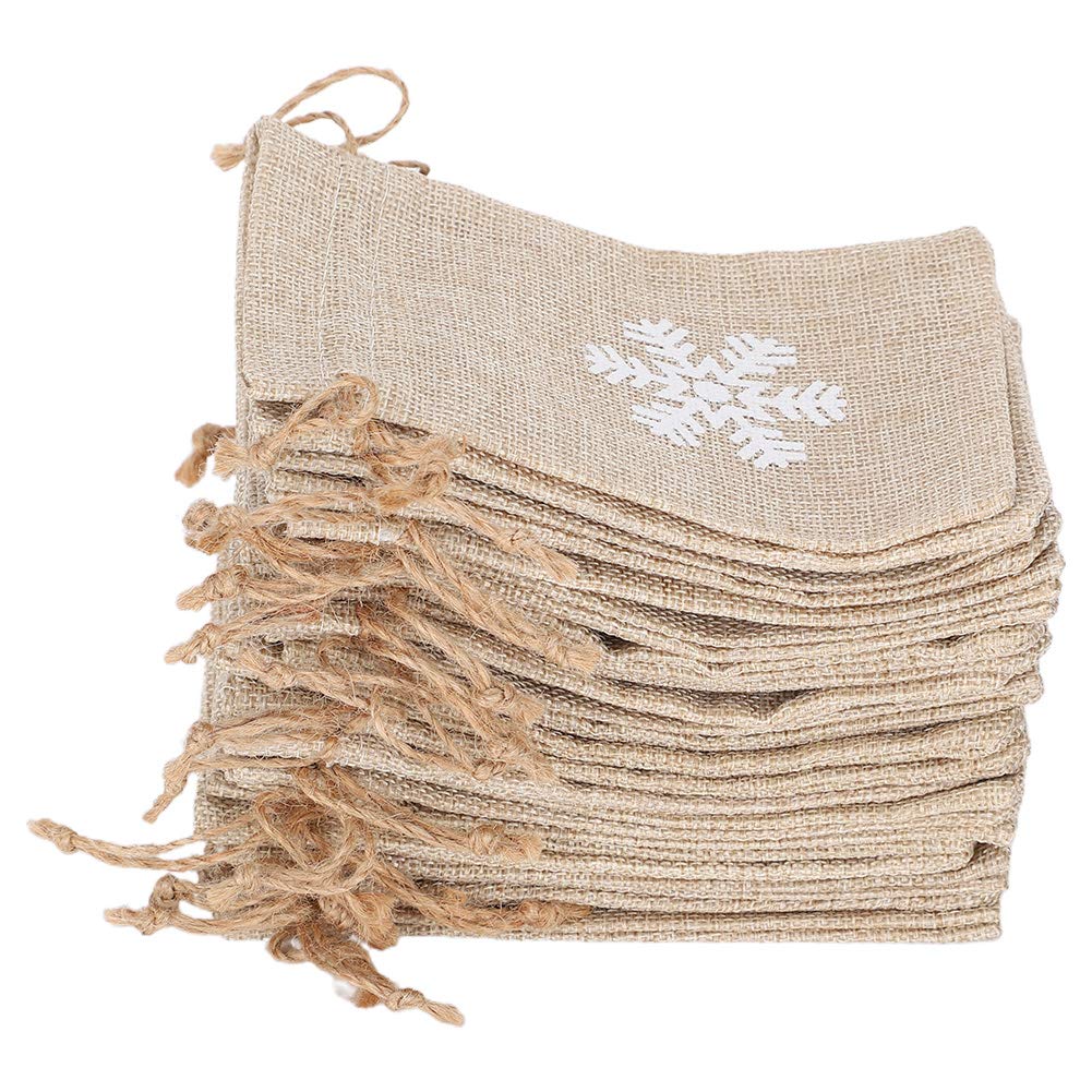 Christmas Drawstring Gift Bags - 50 Pack Reusable Jewelry Party Favor Bags for Christmas, Weddings, Birthdays & DIY Crafts - Perfect for Holiday Gifts, Party Favors & Small Item Storage