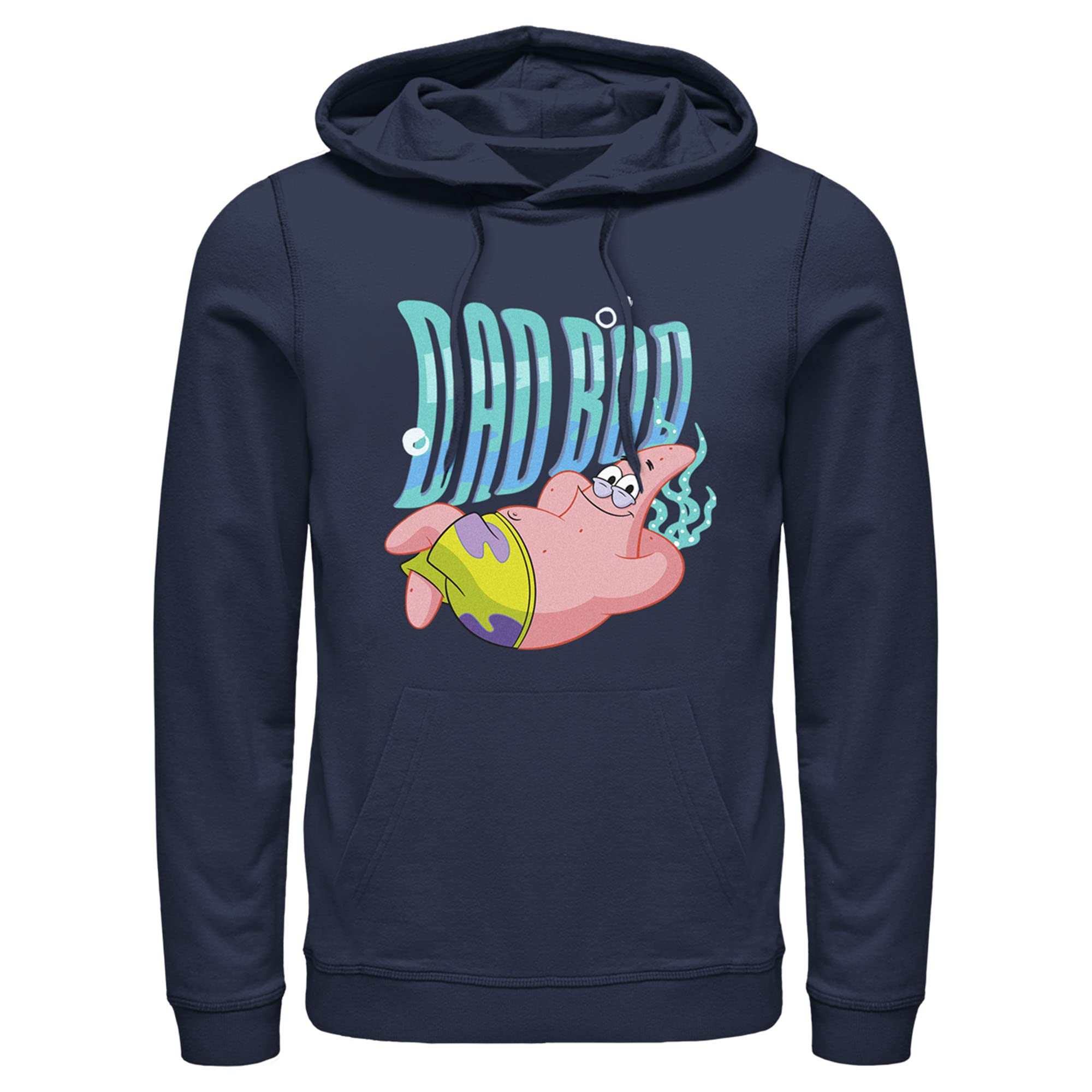 SpongeBob SquarePants Patrick Star Dad Bod Hoodie for Men - Soft Pullover Sweatshirt - Casual Lounge Wear & Funny Gift for Cartoon Fans