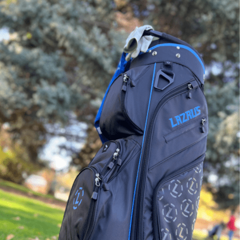 Lazrus Premium Black Golf Bag - Durable & Lightweight Stand Golf Bag for Men & Women - Perfect for Driving Range, Course & Travel
