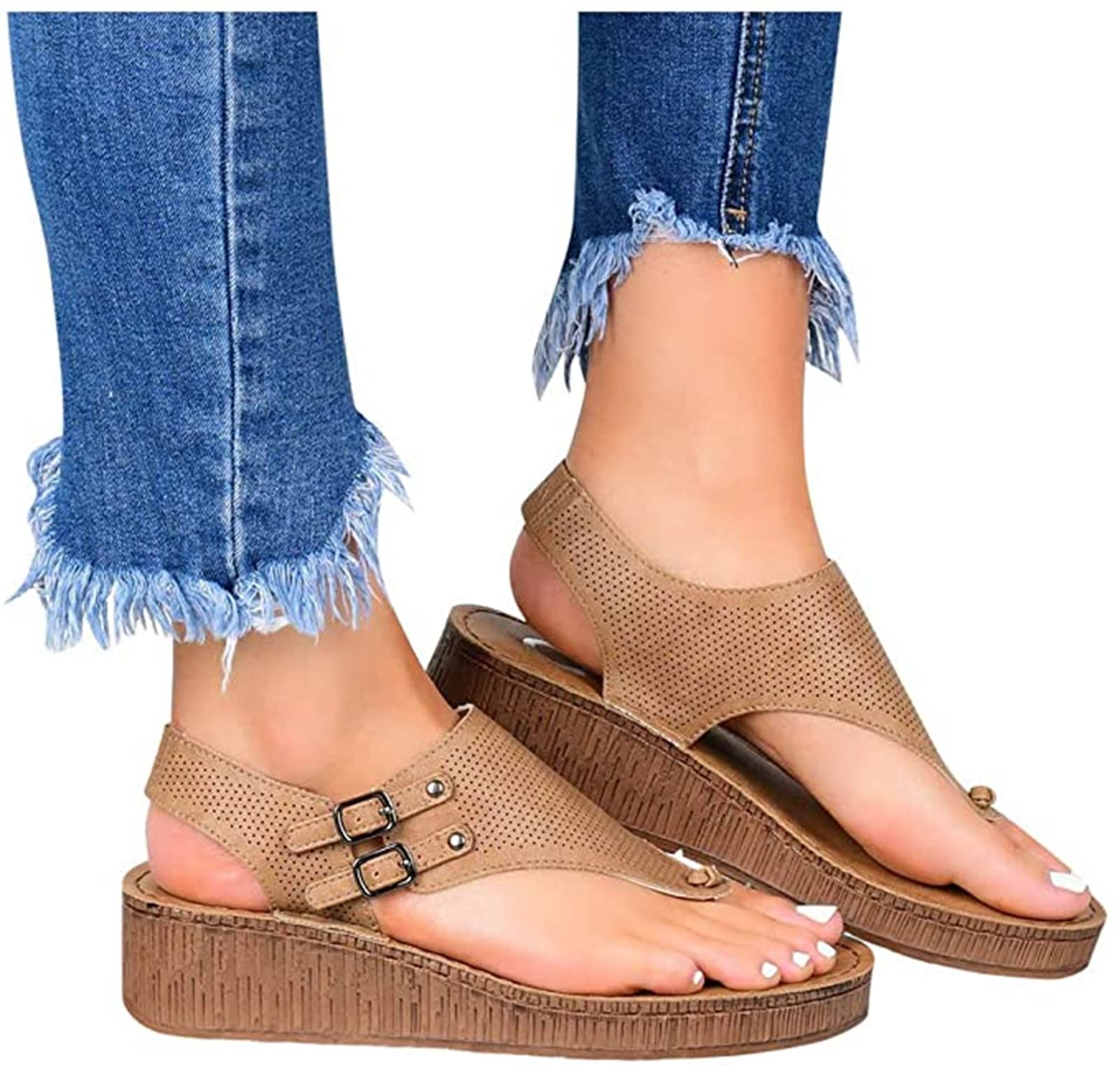 **Women's Comfortable Beach Sandals - Clip Toe Thong Flip Flops for Casual & Dressy Outfits | Perfect for Summer, Poolside, and Vacation Wear**