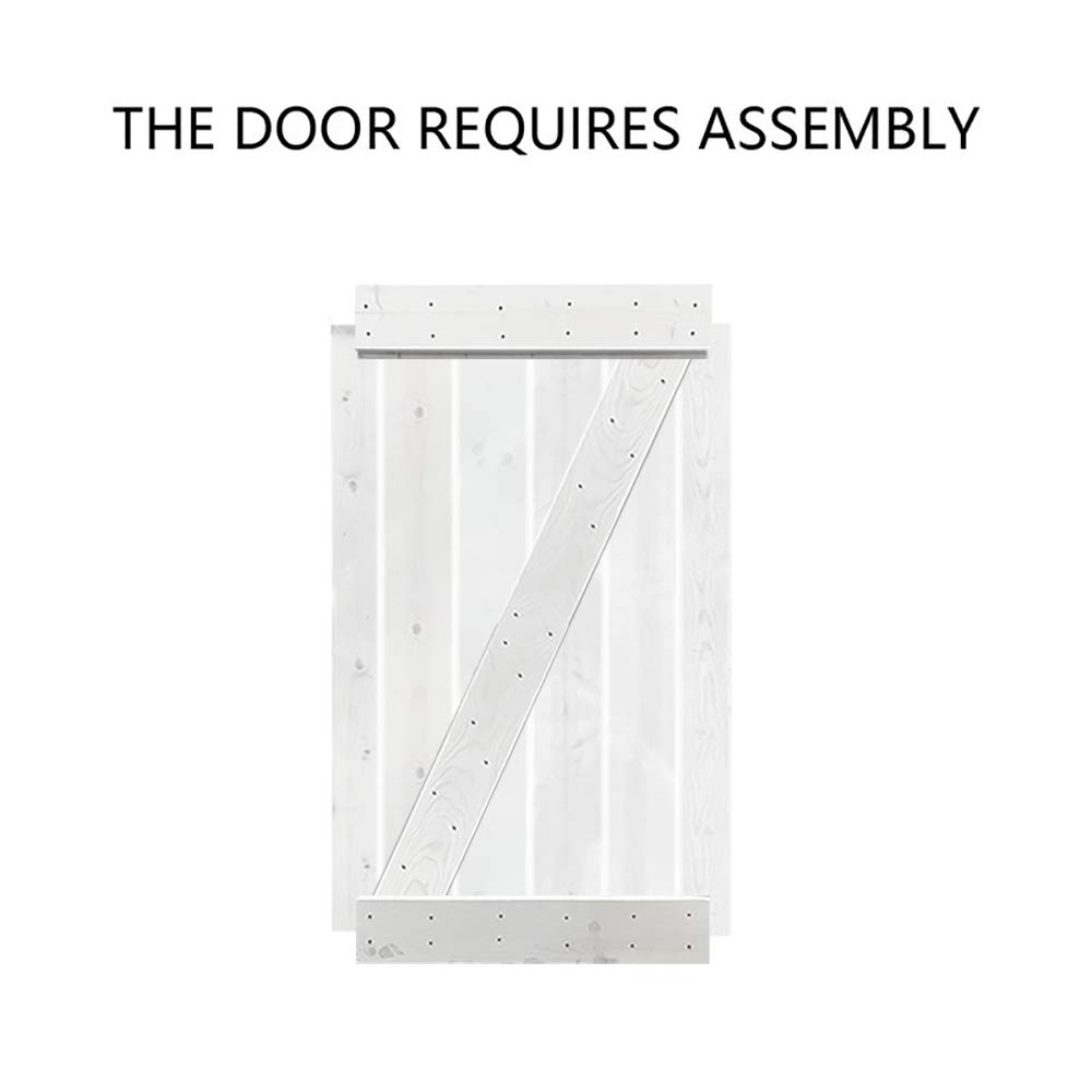 TMS Z Bar Solid Knotty Pine Wood Interior Sliding Barn Door with Hardware Kit - 84