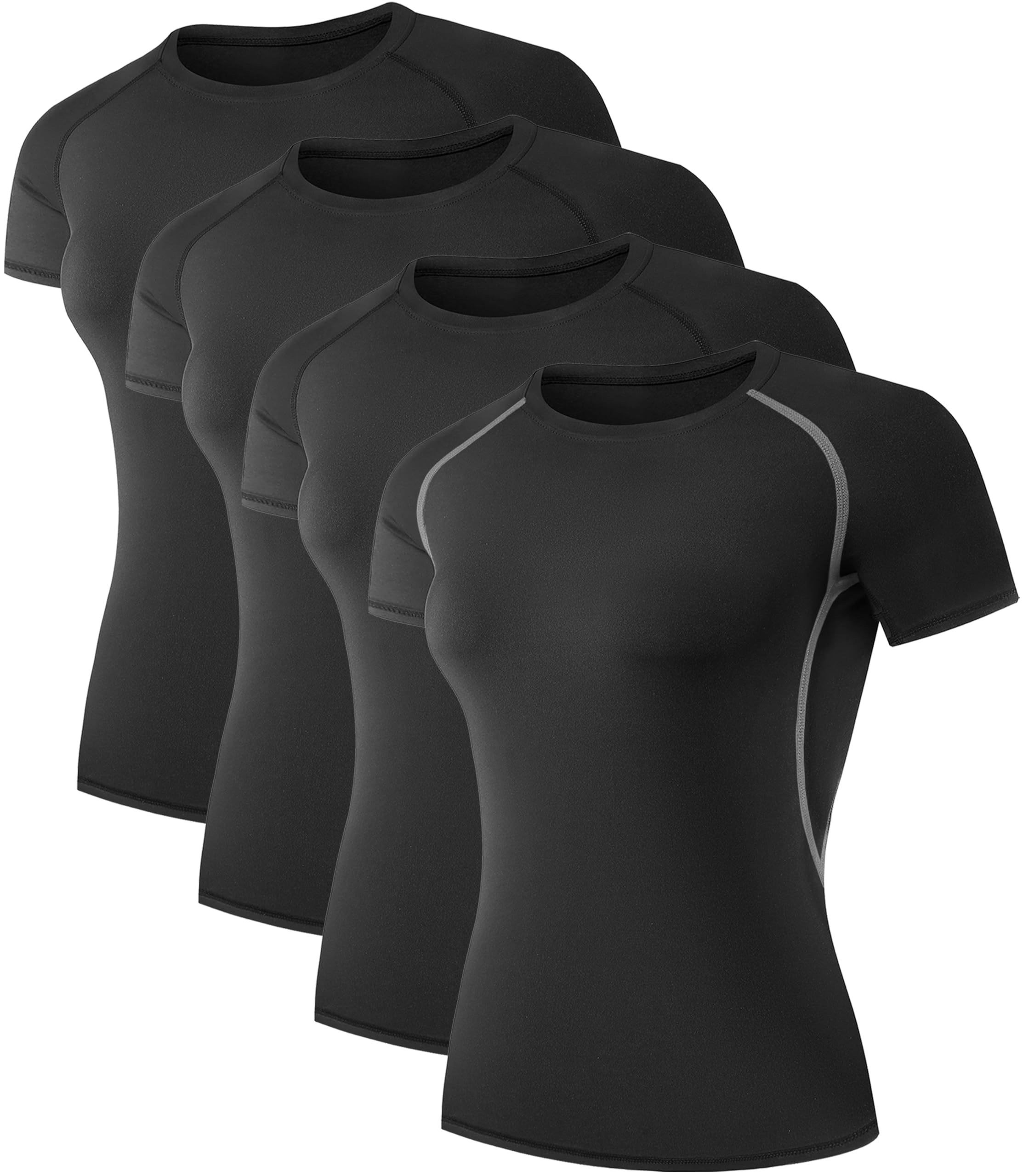 TELALEO 4 Pack Women's Compression Shirts - Moisture Wicking Running Tops, Workout T-Shirts for Yoga, Gym & Sports | Breathable Athletic Baselayer with Short Sleeves | Perfect for HIIT, CrossFit & Outdoor Activities