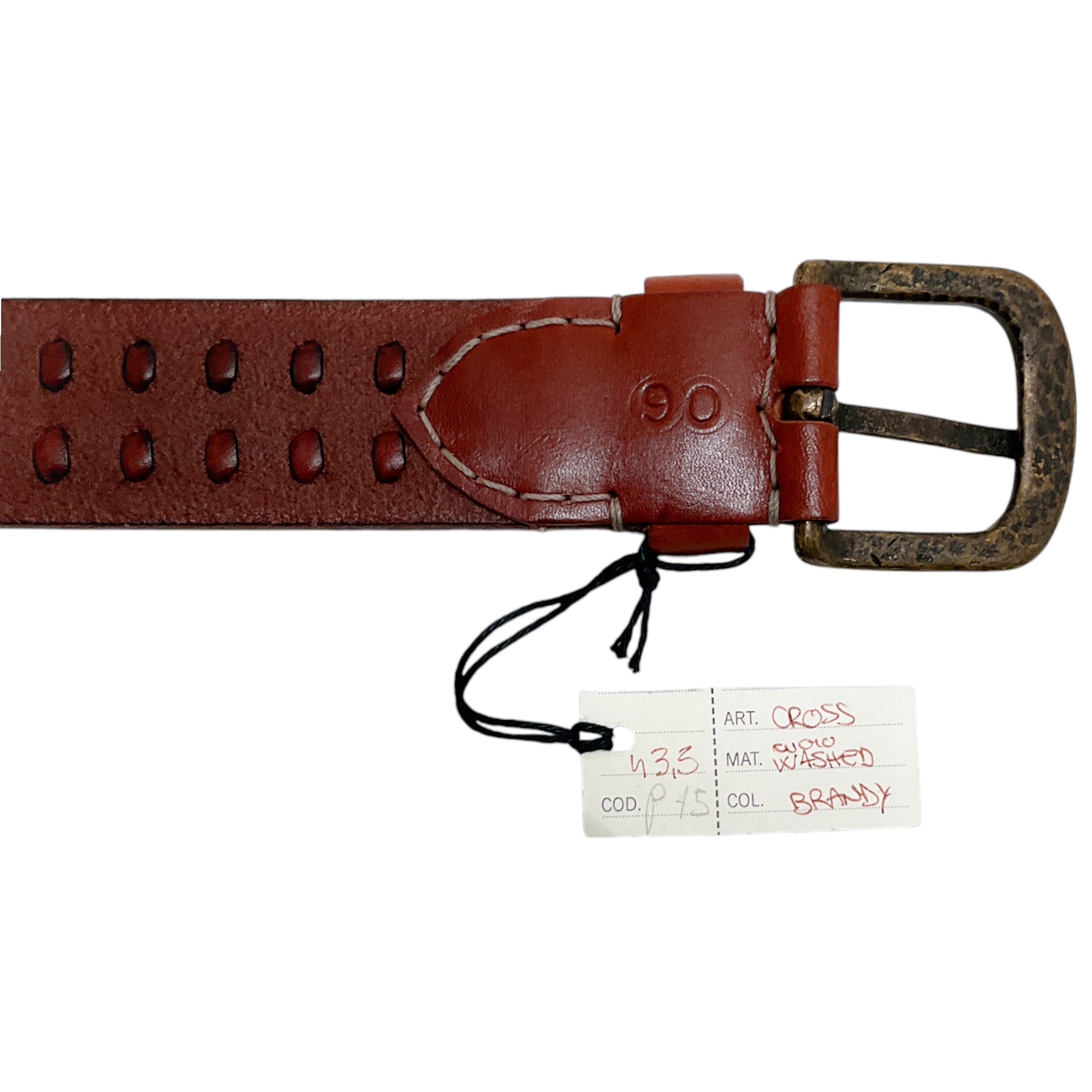 Henry Beguelin Genuine Leather Brandy Cross Washed Cuoio Belt for Men - Stylish & Durable Fashion Accessory for Casual & Formal Outfits
