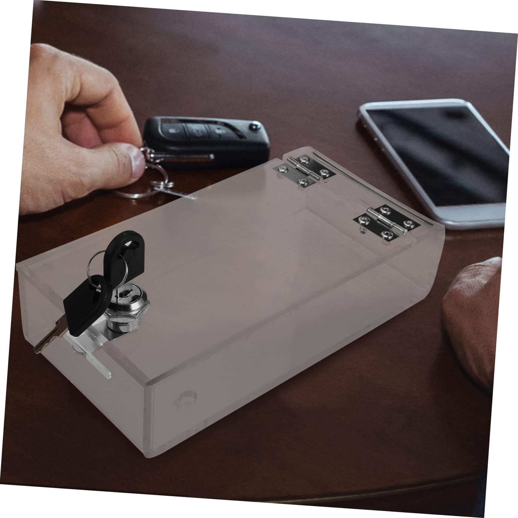 STOBOK Transparent Phone Lock Box with 2 Keys - Portable Mobile Phone Storage Case for Self-Control, Time Management & Digital Detox - Perfect for Study, Work, Parenting, and Focus Improvement