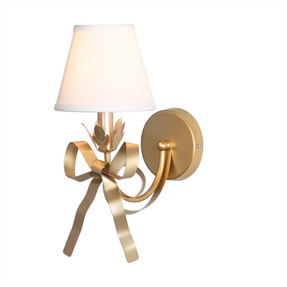 Vintage American Wall Lamp - Luxury Bedside Wall Light for Living Room, Princess Bedroom & Children's Room | Nordic Style Bow Design Reading Light for Girls (Perfect for Bedtime Stories & Cozy Reading Nooks)