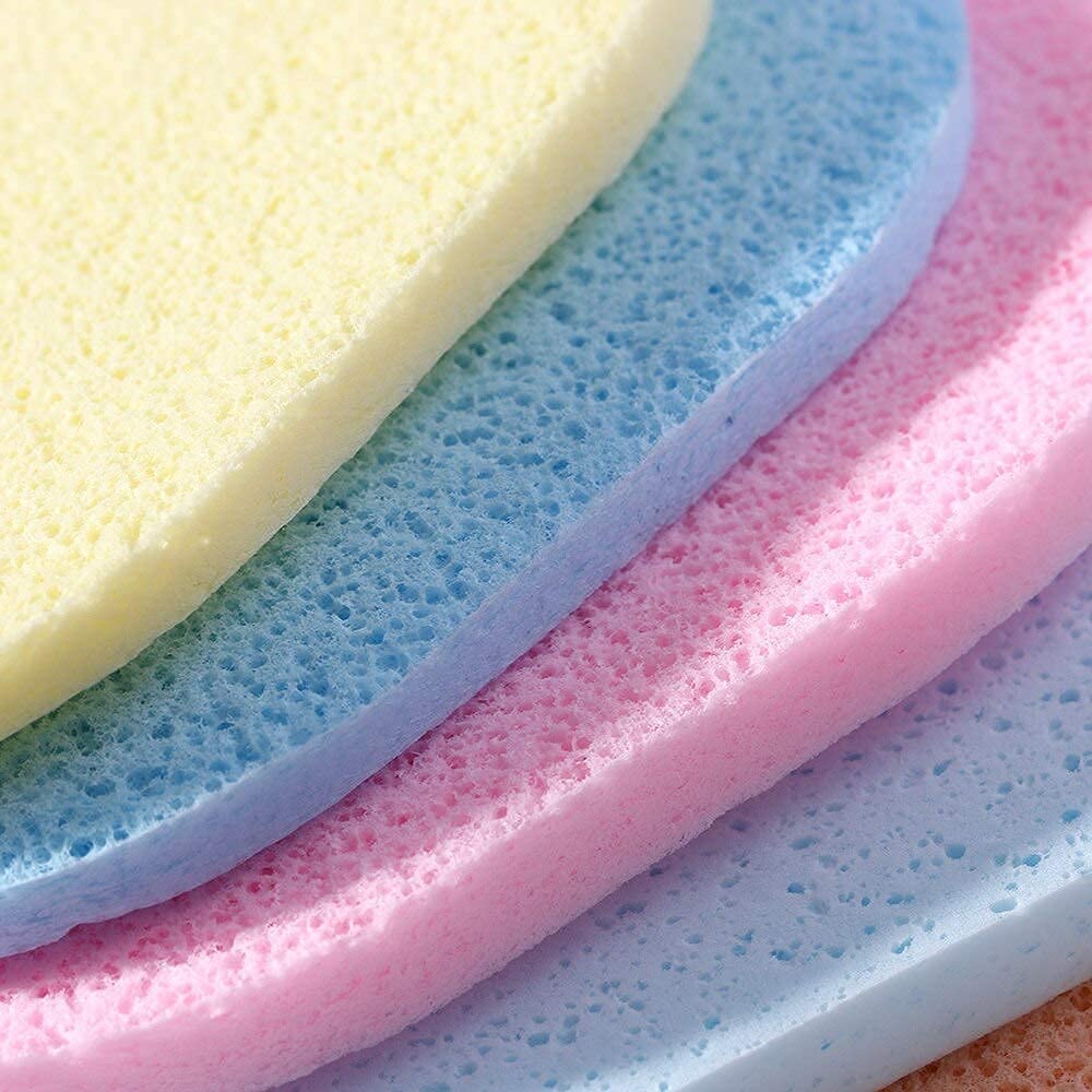 4 Pack Facial Sponges - 100% Cellulose Makeup Remover Pads, Compressed Cleansing Sponges for Gentle Face Washing & Makeup Removal - Ideal for SPA, Massage, and Daily Skincare Routine