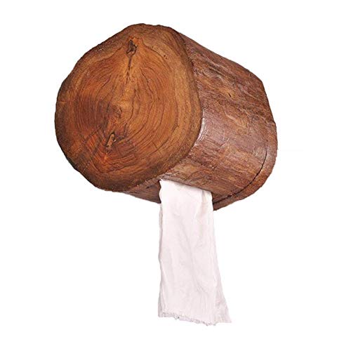 Vintage Wooden Toilet Paper Holder - Bathroom & Kitchen Tissue Roll Storage - Classic Wood Color for Home, Hotel, and Office Use - Durable Paper Tube Organizer for Modern and Rustic Decor