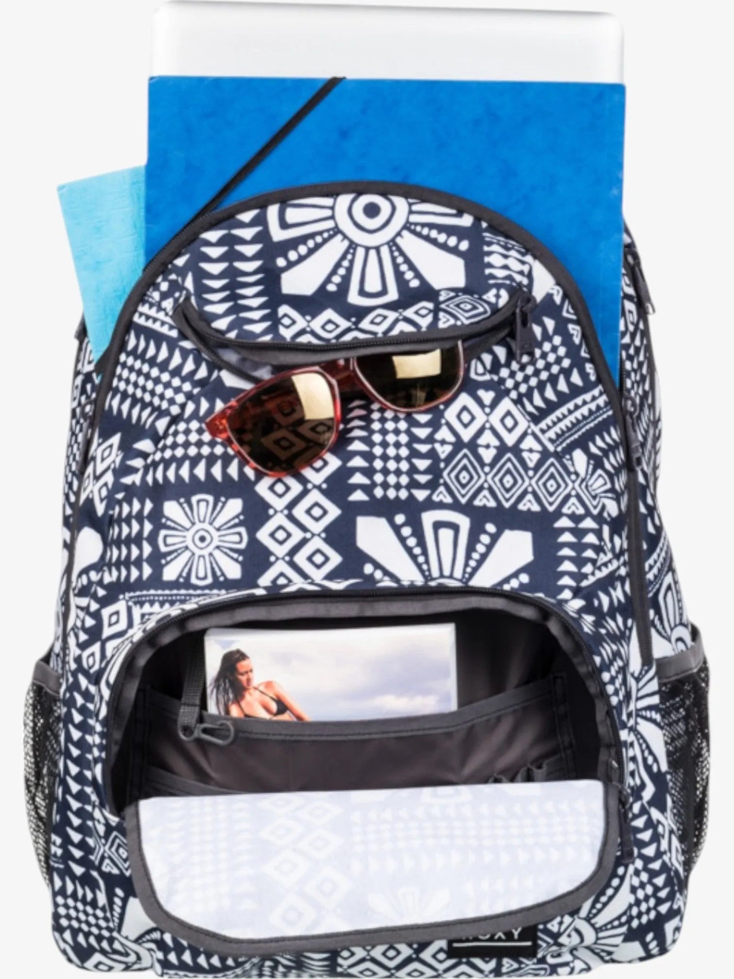 ROXY Shadow Swell Printed Backpack - Stylish & Durable Black Backpack for Women | Perfect for School, Travel & Outdoor Adventures