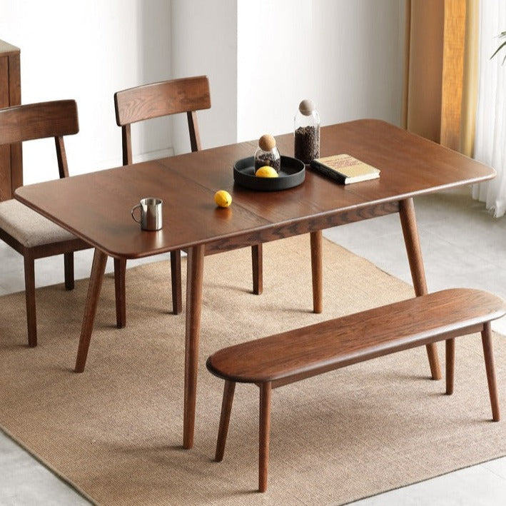 Solid Oak & Black Walnut Extendable Folding Dining Table - Expandable Wooden Table for Small Spaces, Dinner Parties & Family Gatherings