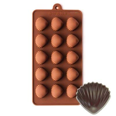 Premium 15-Cavity Silicone Sea Shell Chocolate Mold for Baking, Candy Making & Ice Cubes - Perfect for DIY Desserts, Party Treats & Summer Cocktails