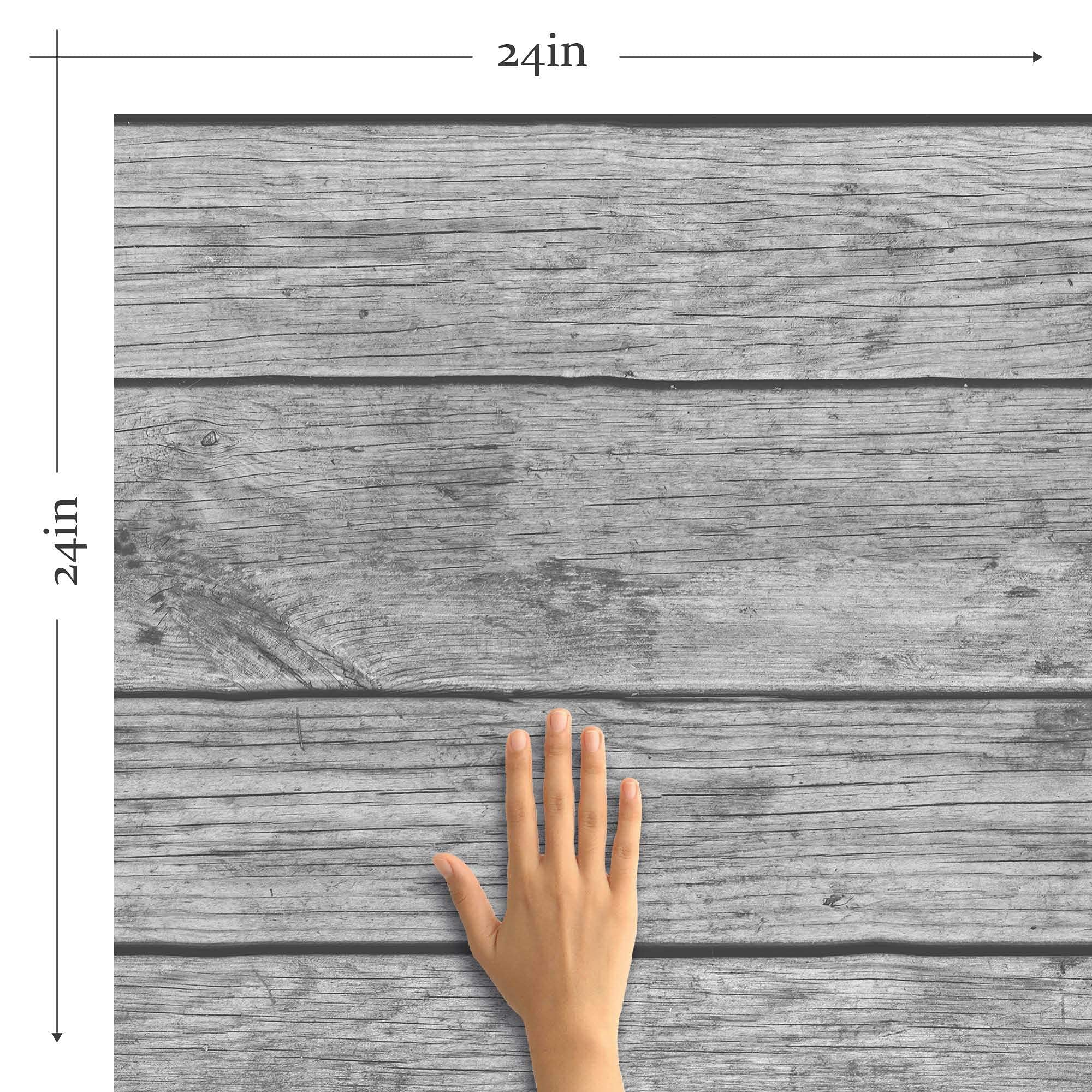 Walls By Me Grey Shiplap Peel and Stick Removable Wallpaper - 2ft x 10.5ft (61x320cm) Textured Self-Adhesive Wall Covering - Perfect for Bedrooms, Living Rooms, and Home Office Decor