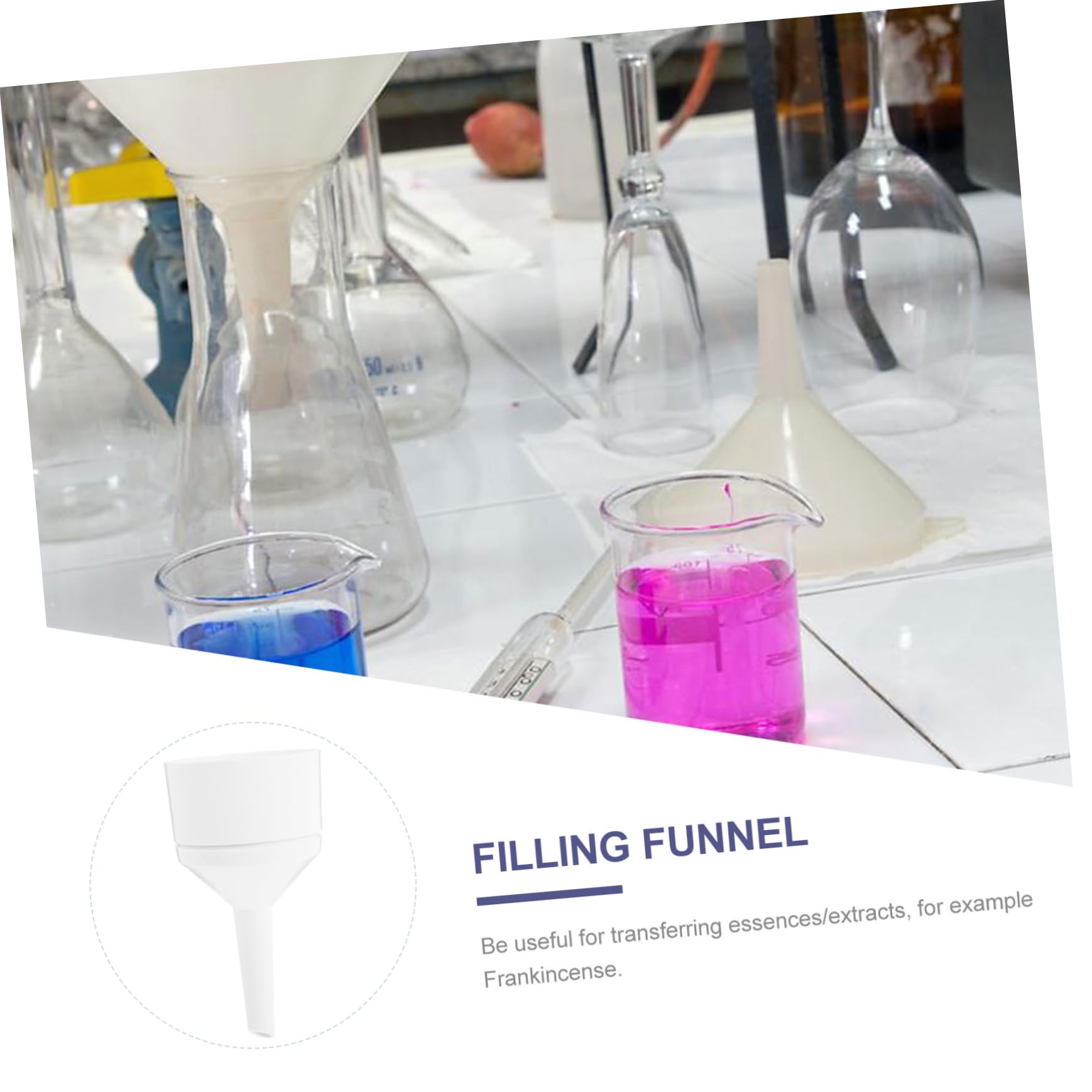 Hemoton 2-Pack Plastic Funnels with Filtration - Acid-Resistant Kitchen & Lab Funnels for Cooking, Baking, and Scientific Experiments