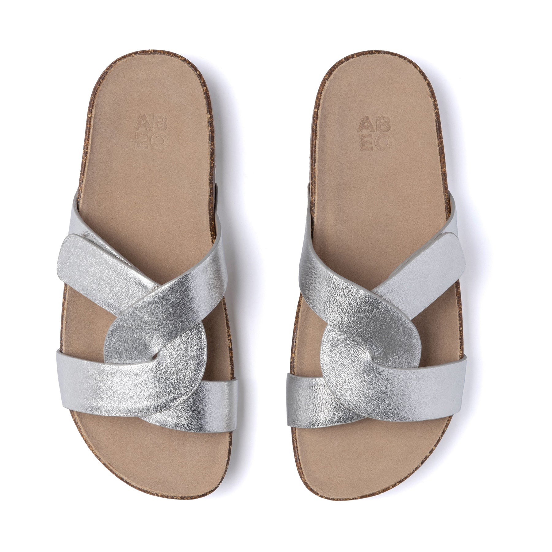 Abeo Lanai Slide Sandals for Women - Comfortable Silver Flip Flops with Arch Support | Perfect for Beach, Pool, Vacation & Summer Outfits