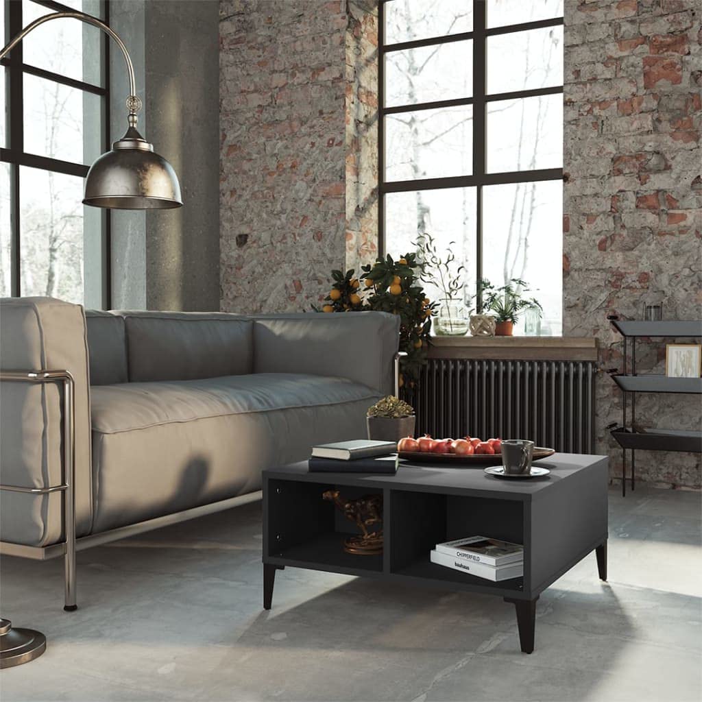 Modern Square Coffee Table with 4 Storage Compartments - 24