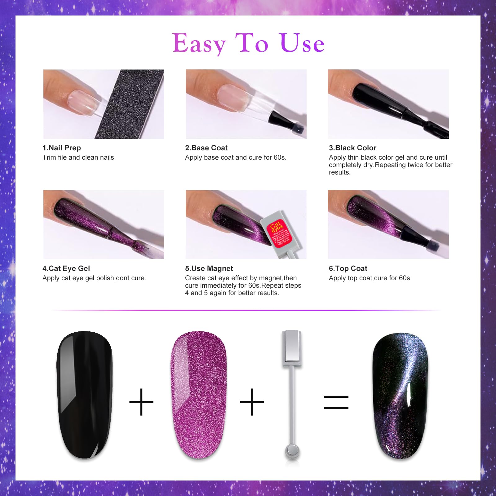 Mobray 9Pcs 9D Cat Eye Gel Nail Polish Set - Professional Salon Kit, Soak Off UV LED Nail Polish for DIY Nail Art, All Seasons Long Lasting Manicure - Perfect for Home Use, Gifts & Special Occasions