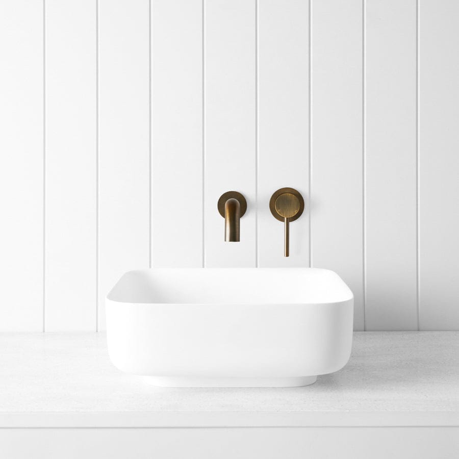 Premium Matte White Above Counter Square Bathroom Sink - Modern Vanity Basin for Bathroom & Powder Room Renovation