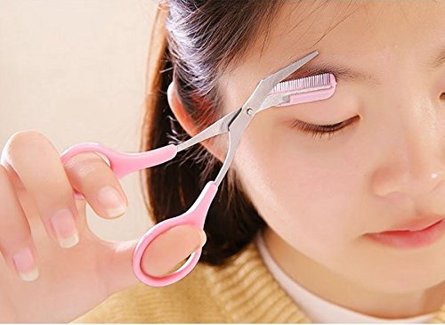 WOIWO Professional Eyebrow Scissors & Trimmer Set - Stainless Steel Eyebrow Eyelash Hair Remover Tool with Free Comb - Precise Grooming Kit for Perfect Eyebrow Shaping at Home or Salon