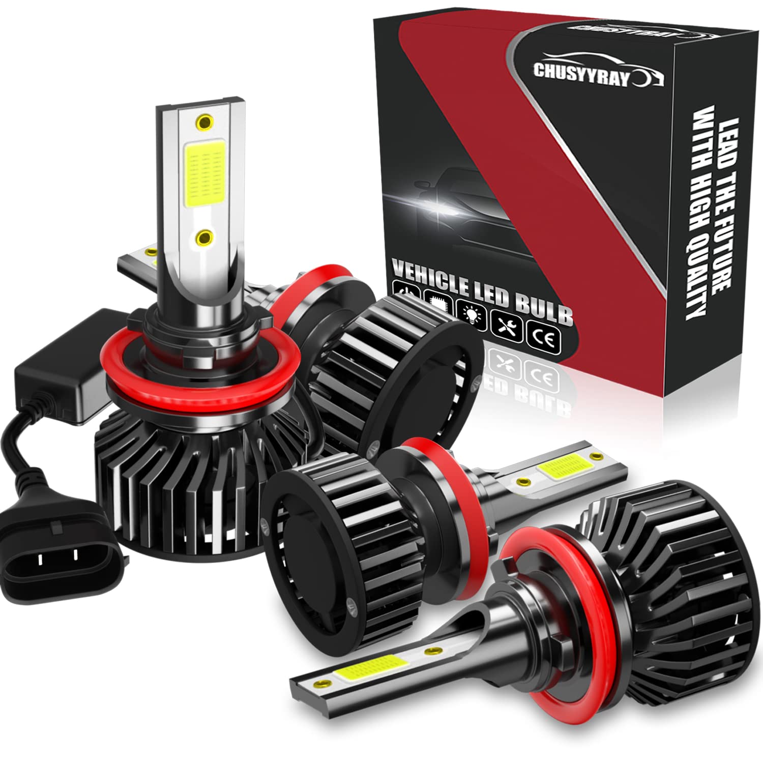 2007-2018 Nissan Altima LED Headlight Bulbs - H11/H9/H8 Dual Beam 6000K White Super Bright - IP67 Waterproof Plug & Play (Pack of 4) - Perfect for Night Driving & Foggy Conditions