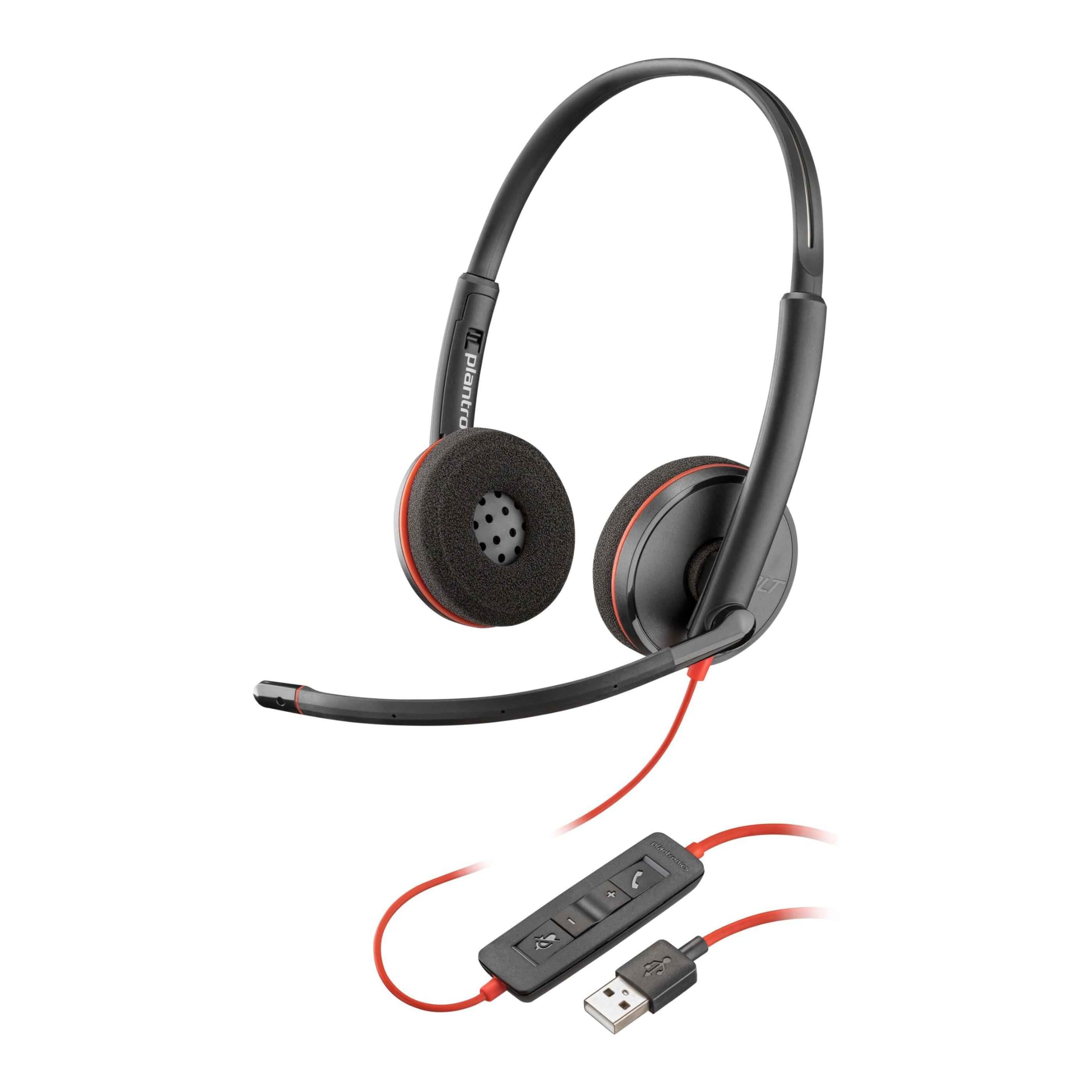 Plantronics Blackwire C3220 USB Headset with Noise-Canceling Mic - Comfortable Office Headset for Calls & Online Meetings - Perfect for Remote Work, Customer Service & Teleconferencing