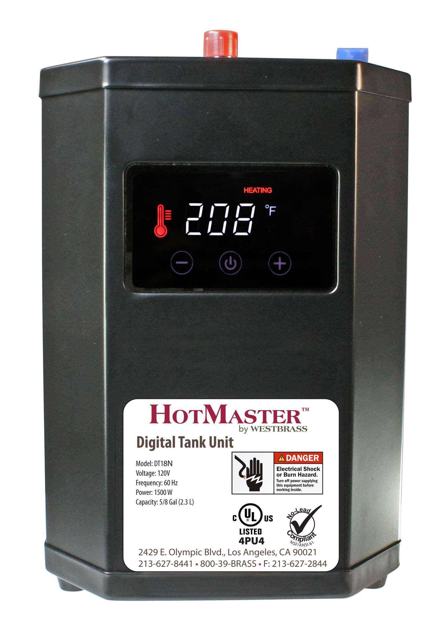 Westbrass DT1F272-12 9-Inch 2-Handle Instant Hot and Cold Water Dispenser Faucet with DigiHot Digital Tank System in Oil Rubbed Bronze - Perfect for Kitchen Sink, Office Breakroom, and Home Bar Setup