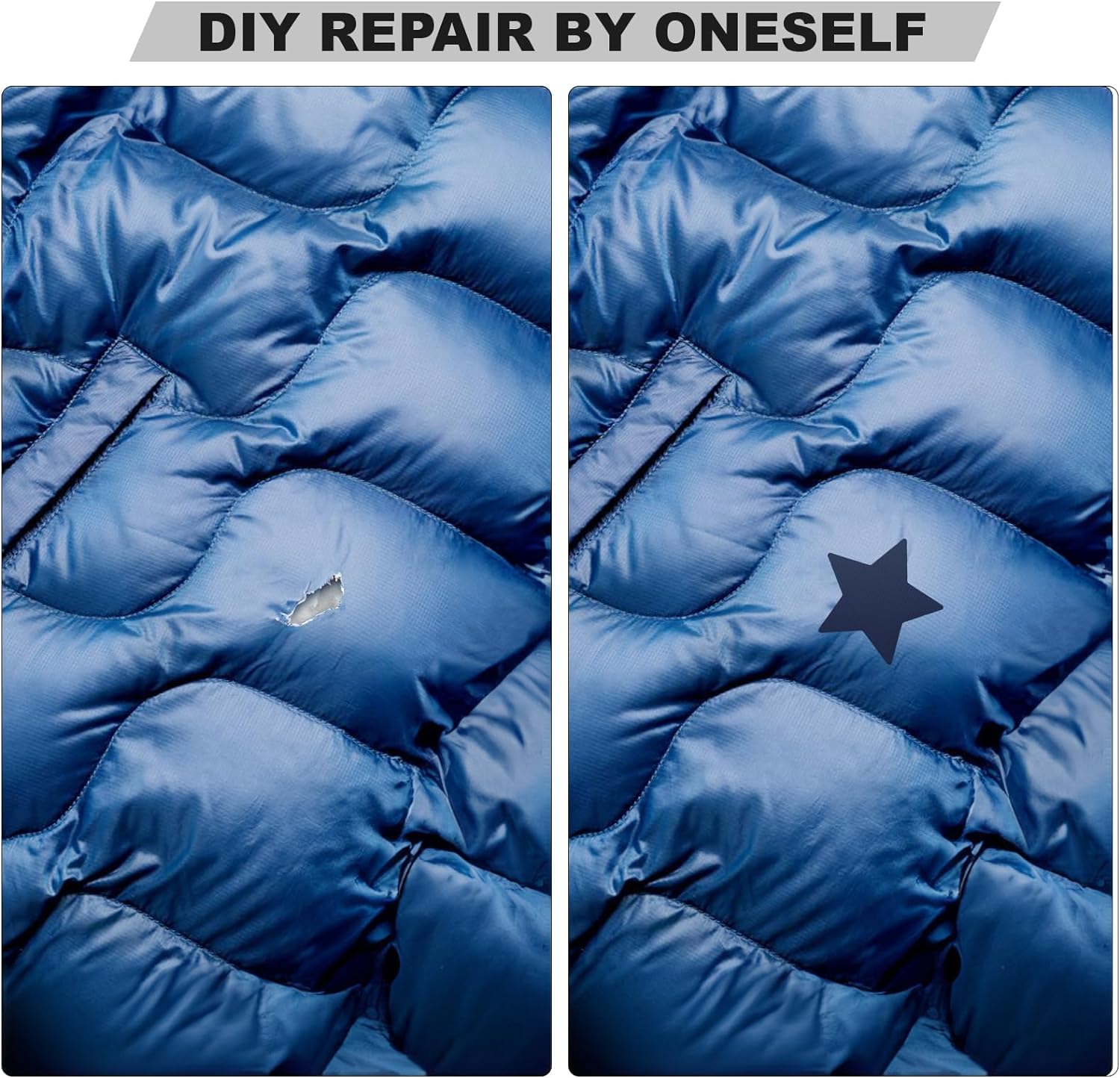 8-Piece Self-Adhesive Waterproof Nylon Repair Patches Kit (7.87 x 5.9 Inch) - Lightweight Fabric Tape for Clothing, Down Jacket, Tent, Bag - Perfect for Outdoor Gear, Camping, Hiking & Emergency Repairs (White)
