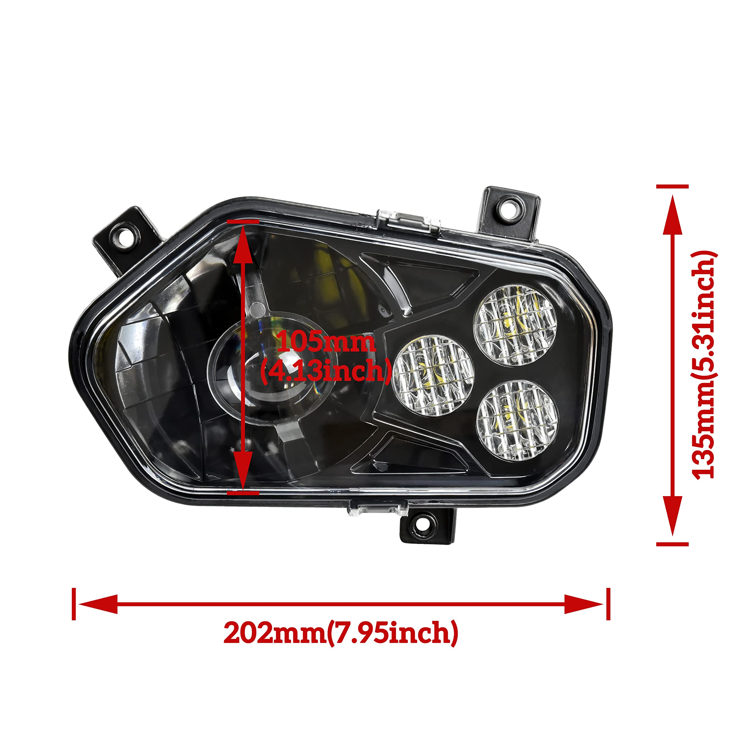 SAUTVS LED Headlights with Angel Eye for Polaris Sportsman 400 500 550 570 800 850 (2009-2017) - High/Low Beam LED Front Lamps for ATV & UTV - Perfect for Off-Roading, Night Riding & Trail Adventures