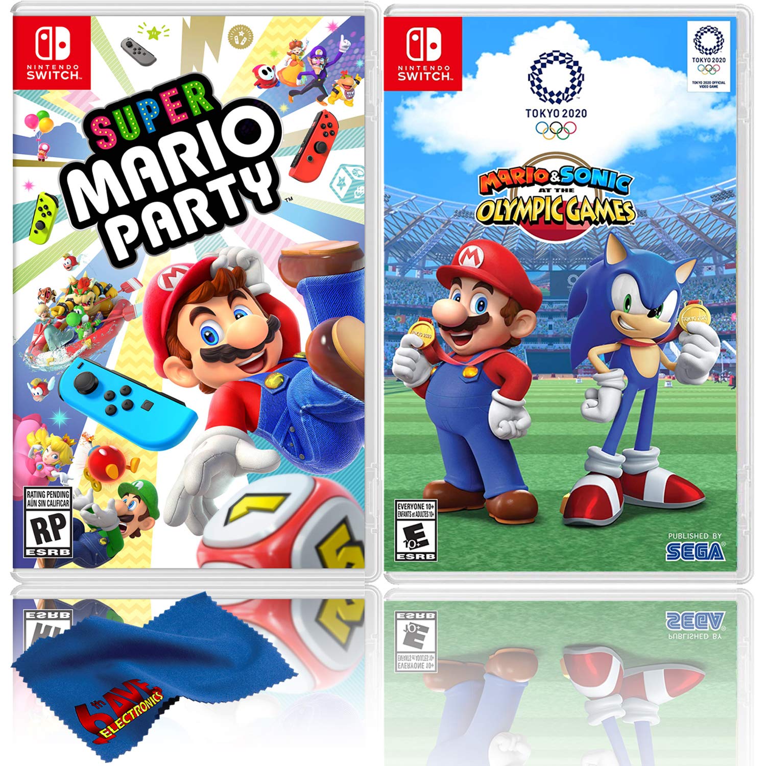 Super Mario Party & Mario and Sonic at the Olympic Games Tokyo 2020 - 2-in-1 Nintendo Switch Bundle - Fun Multiplayer Games for Family Game Night & Party Entertainment