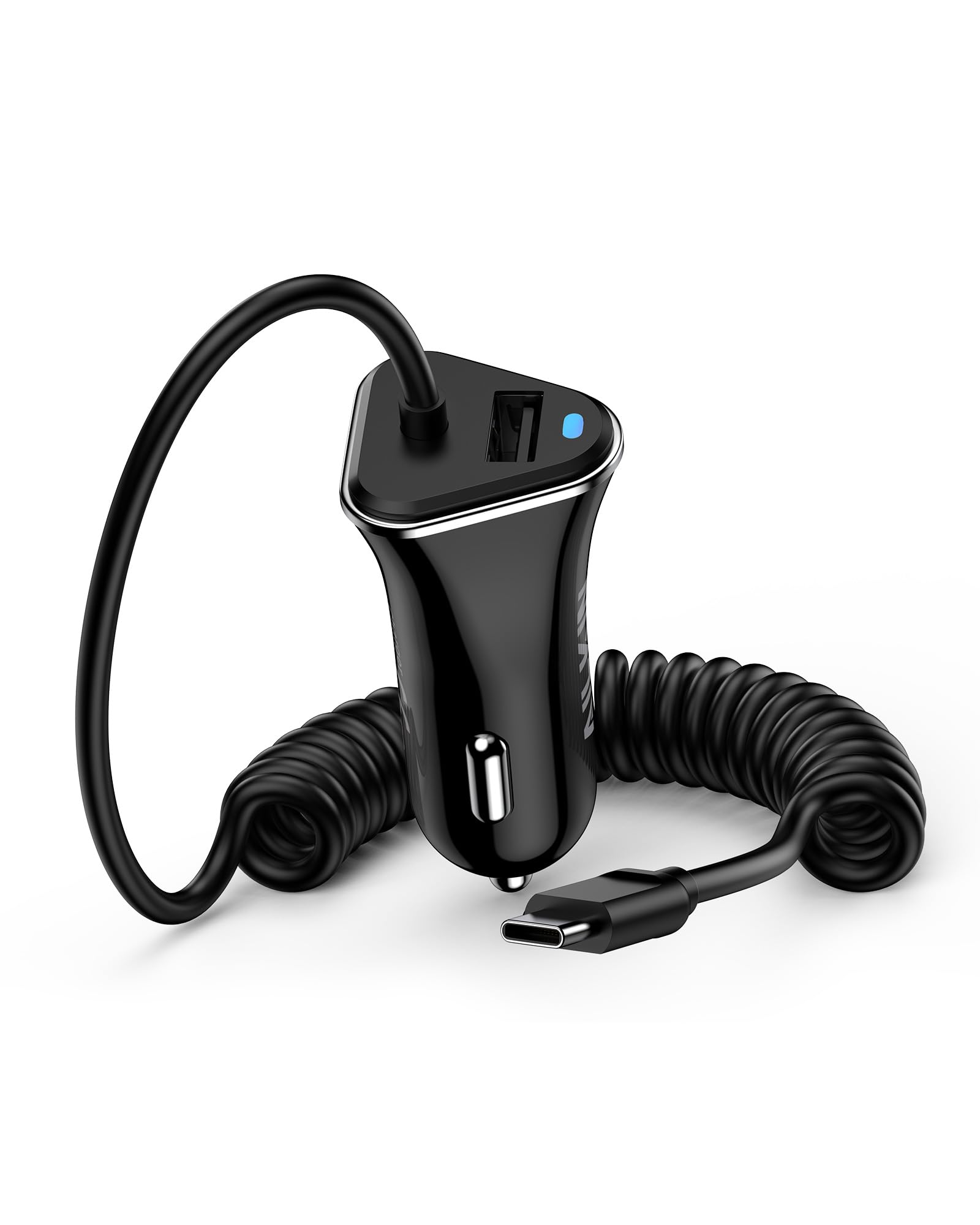 AILKIN Fast USB C Car Charger for Samsung Galaxy S24 Ultra/A55/A15/Z Fold/Flip 6 & iPhone 16 Pro/16 Pro Max/15 Plus - Dual Port Cigarette Lighter Adapter with Quick Charge - Perfect for Road Trips & Daily Commuting