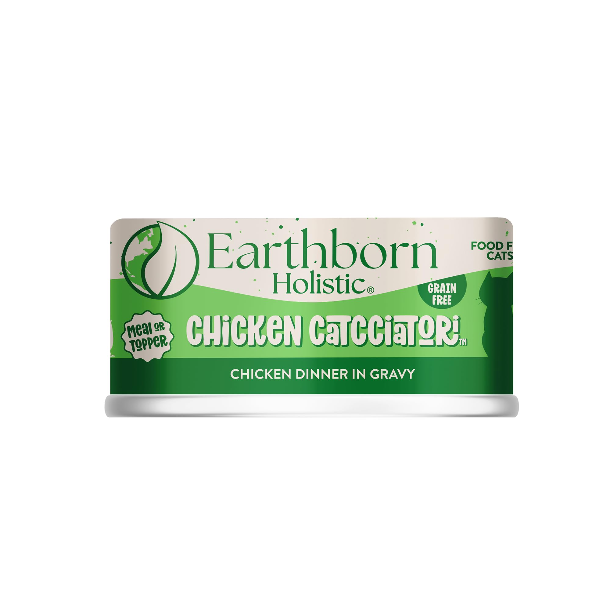 Earthborn Holistic Grain-Free Chicken Cacciatori Moist Cat Food - 5.5 oz Can for Adult Cats - Perfect for Picky Eaters & Sensitive Stomachs - Wet Food for Indoor & Outdoor Cats