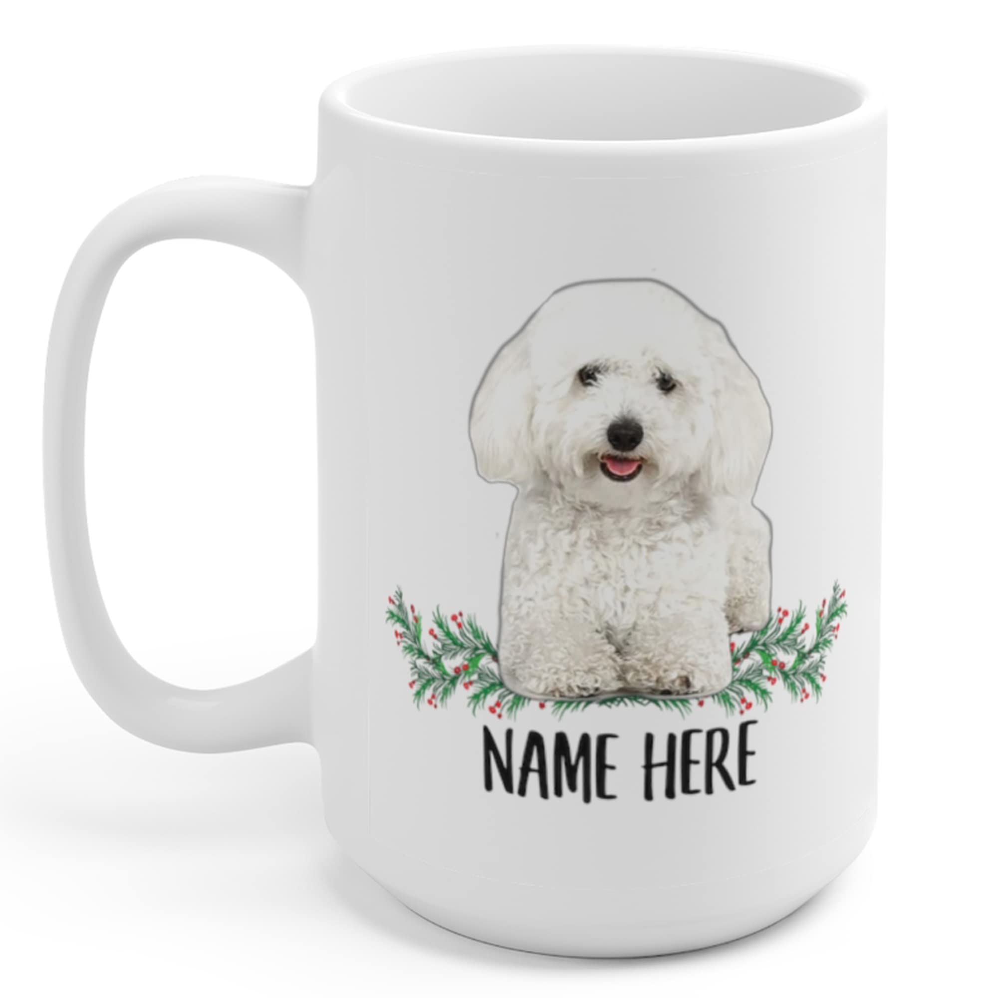 Custom Name Funny Miniature Poodle White Coffee Mug - 15oz Personalized Christmas Gift 2024 - Perfect for Office Use, Holiday Gifting & Dog Lover Presents