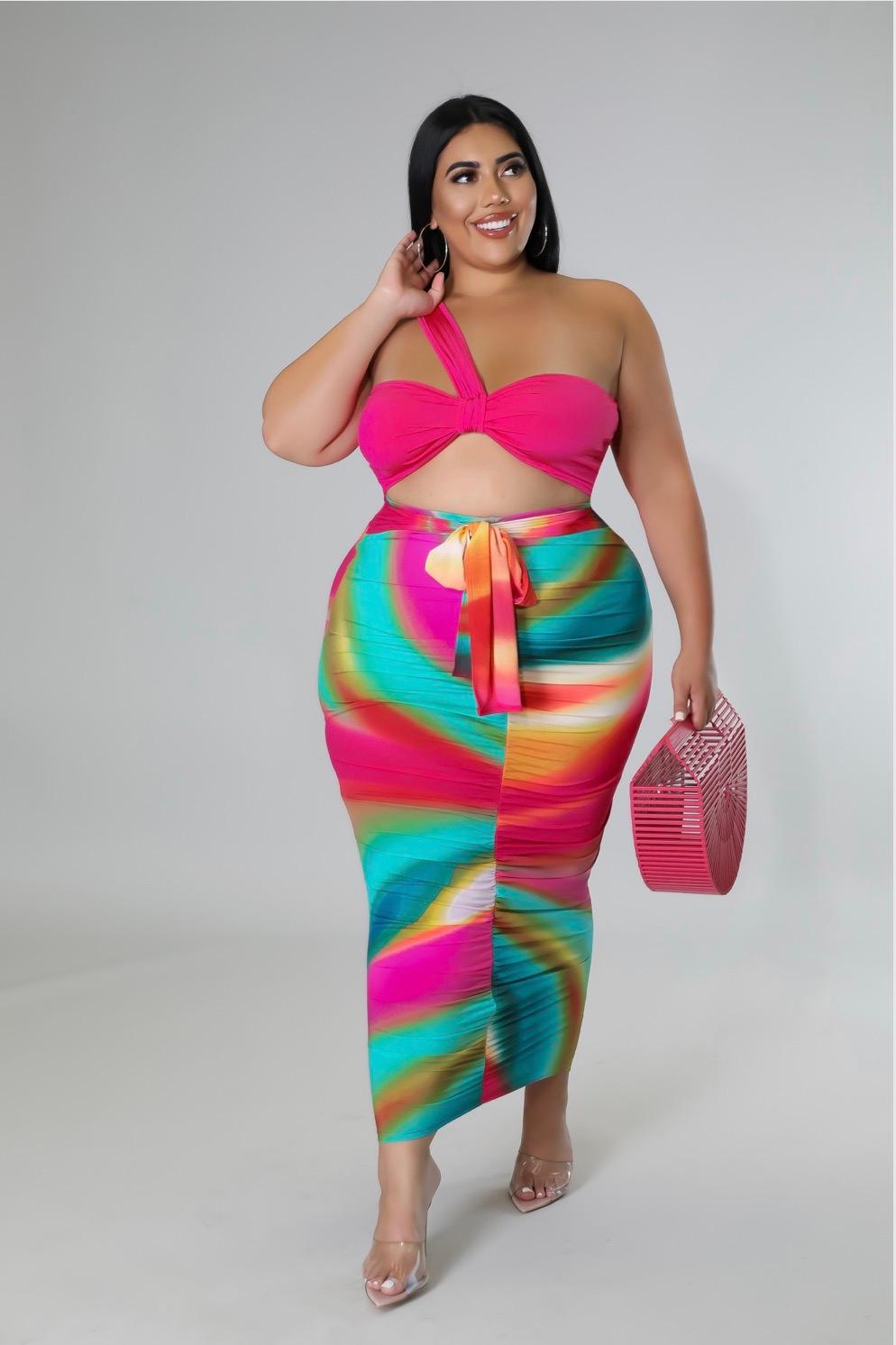 Daneen Women's Curve Flattering Skirt Set - Stretchy Comfort Fit for Casual & Office Wear | Perfect for Work, Dates & Everyday Outfits