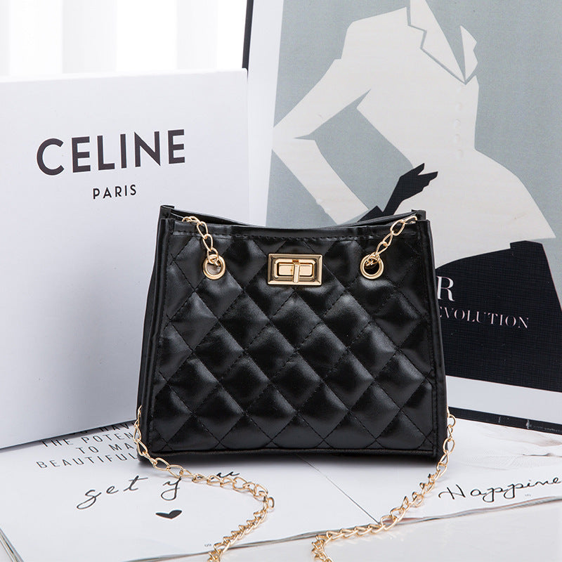 Stylish Mini Chain Shoulder Bag for Women - Small Square Crossbody Purse with Rhombus Sewing Design | Perfect for Parties, Dating & Daily Use