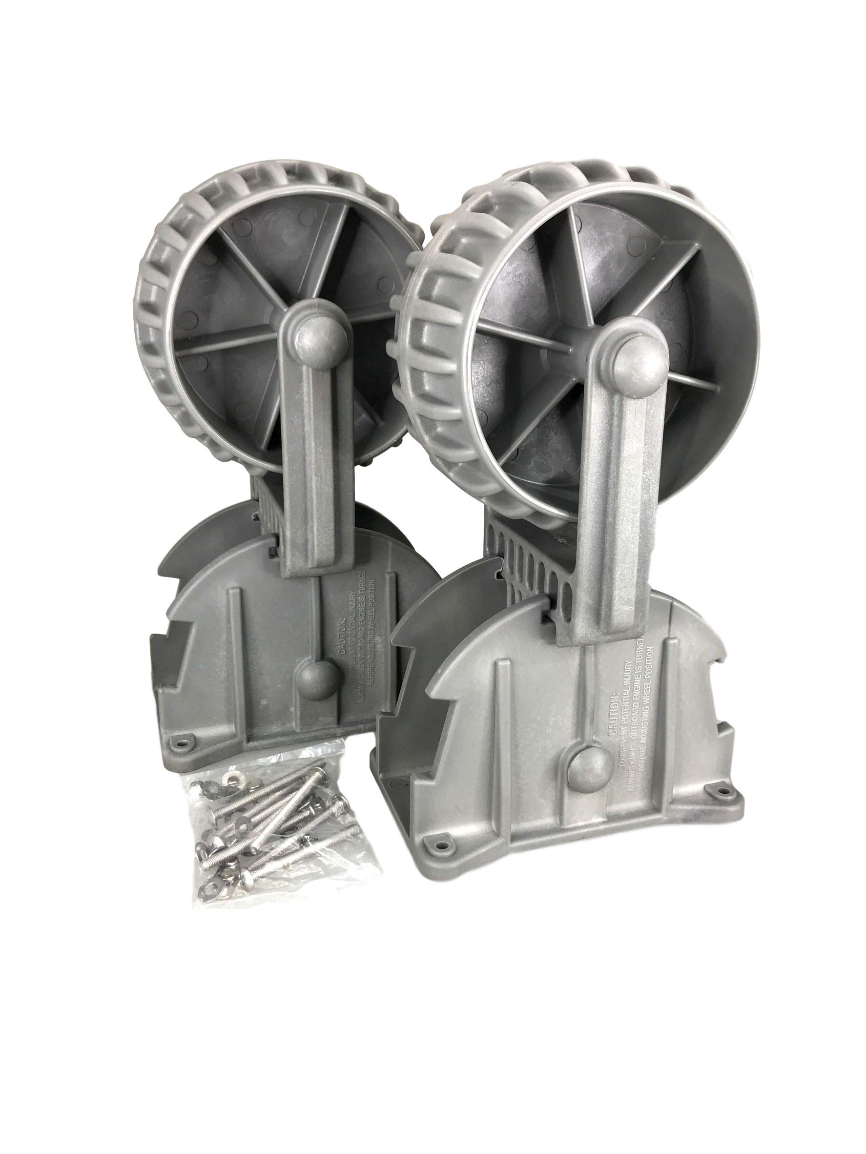 Pactrade Marine Retractable Flip-Up Dinghy Wheels - Heavy Duty Nylon Boat Launching Wheels Pair for Inflatable Boats & Small Watercraft | Easy Beach, Dock & Shoreline Access
