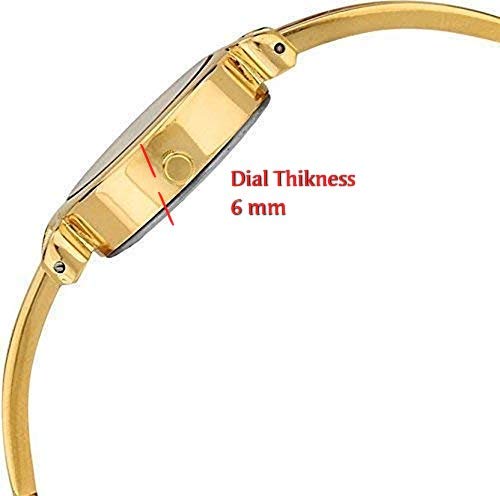 TONSY Women's Analog Watch with White Diamond Dial - Elegant Gold-Tone Gift for Her - Perfect for Formal Events, Anniversaries & Special Occasions