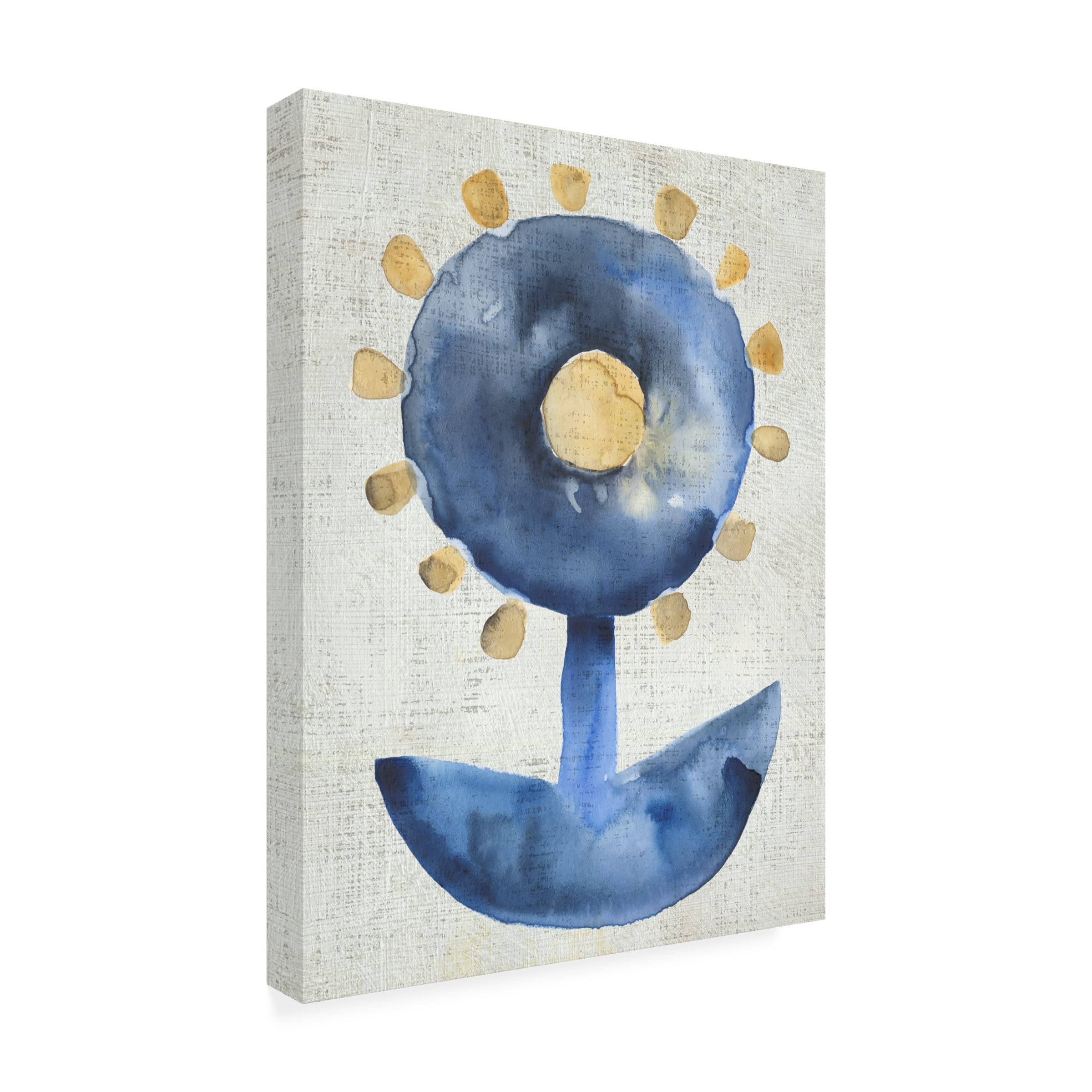 Trademark Fine Art 'Sea Flower VII' Canvas Wall Art by Chariklia Zarris - Vibrant Floral Painting for Living Room, Bedroom & Office Decor