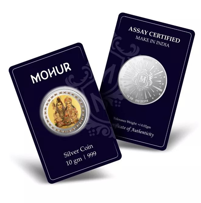 999 Pure Silver Shiv Pariwar Coins (Design 30) - Authentic Indian Religious Collectible for Puja, Gifting & Investment | Perfect for Diwali, Weddings & Spiritual Ceremonies
