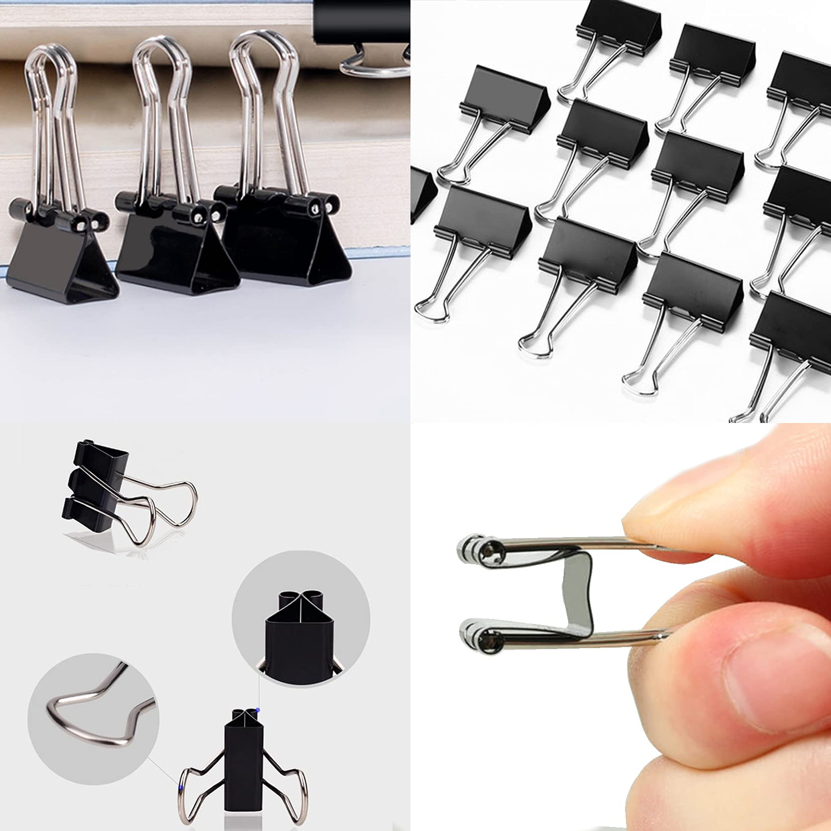 240 Pcs Small Binder Clips 0.6 Inch/15mm - Black Coated Office Paper Clips with Tight Grip for Organizing Documents, School Projects, Home Office Supplies & Crafting