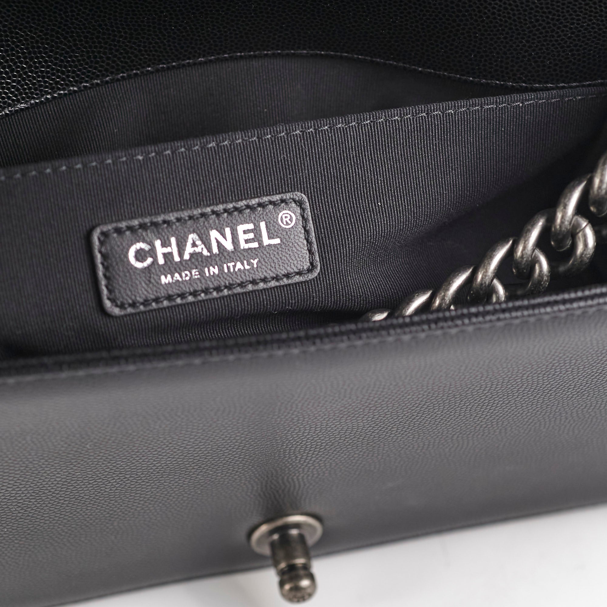 Chanel Old Medium Caviar Boy Bag Black with Microchip - Luxury Crossbody Bag for Women, Perfect for Date Night & Evening Events