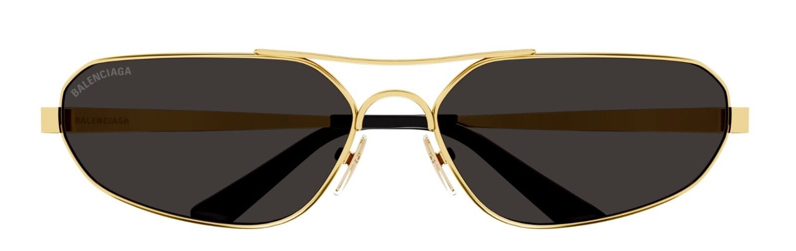 Balenciaga BB0227S 001 Gold/Grey Rectangle Sunglasses for Men - UV Protection Polarized Lenses - Perfect for Driving, Beach & Outdoor Activities