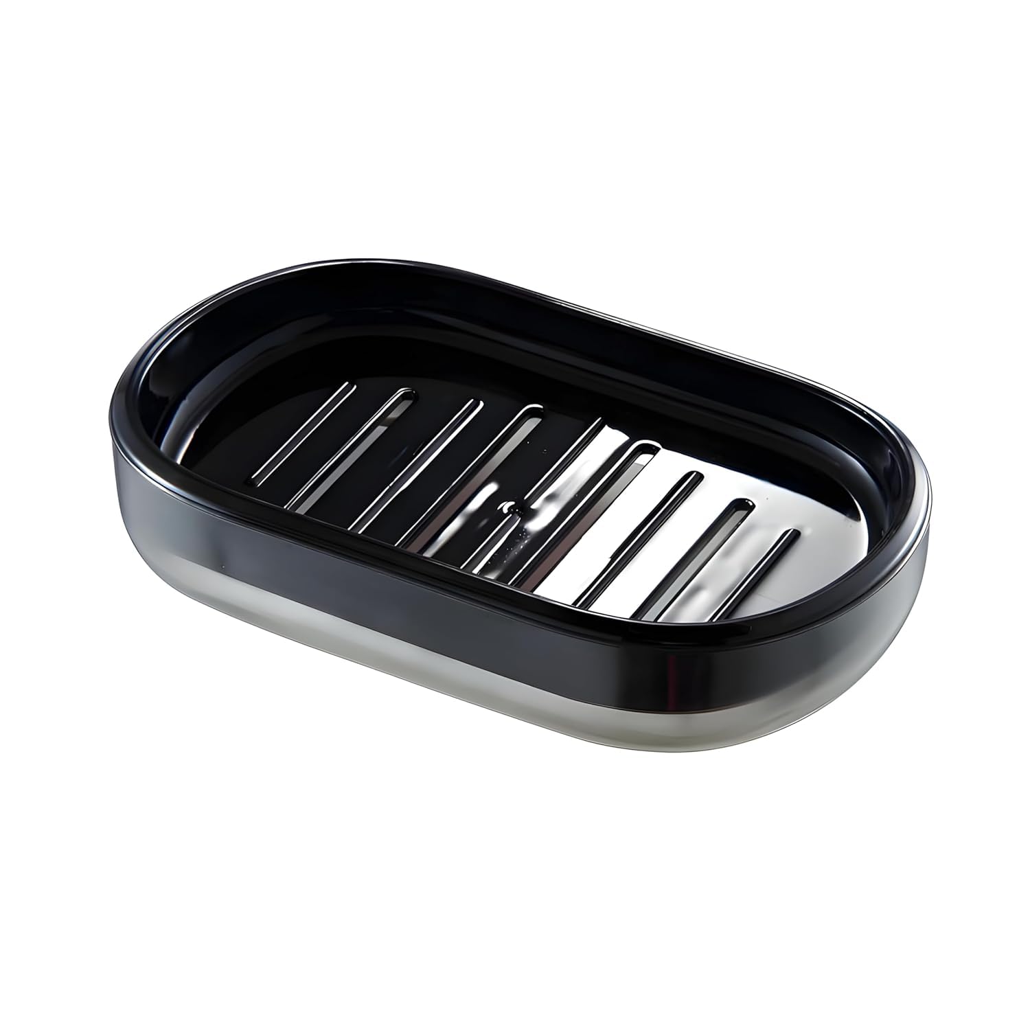Boniry 2-Pack Heavy Duty Plastic Soap Holder with Drain Holes - Self Draining Soap Dish for Bathroom, Kitchen & Sink - Black Soap Case for Shower, Vanity & Countertop Organization