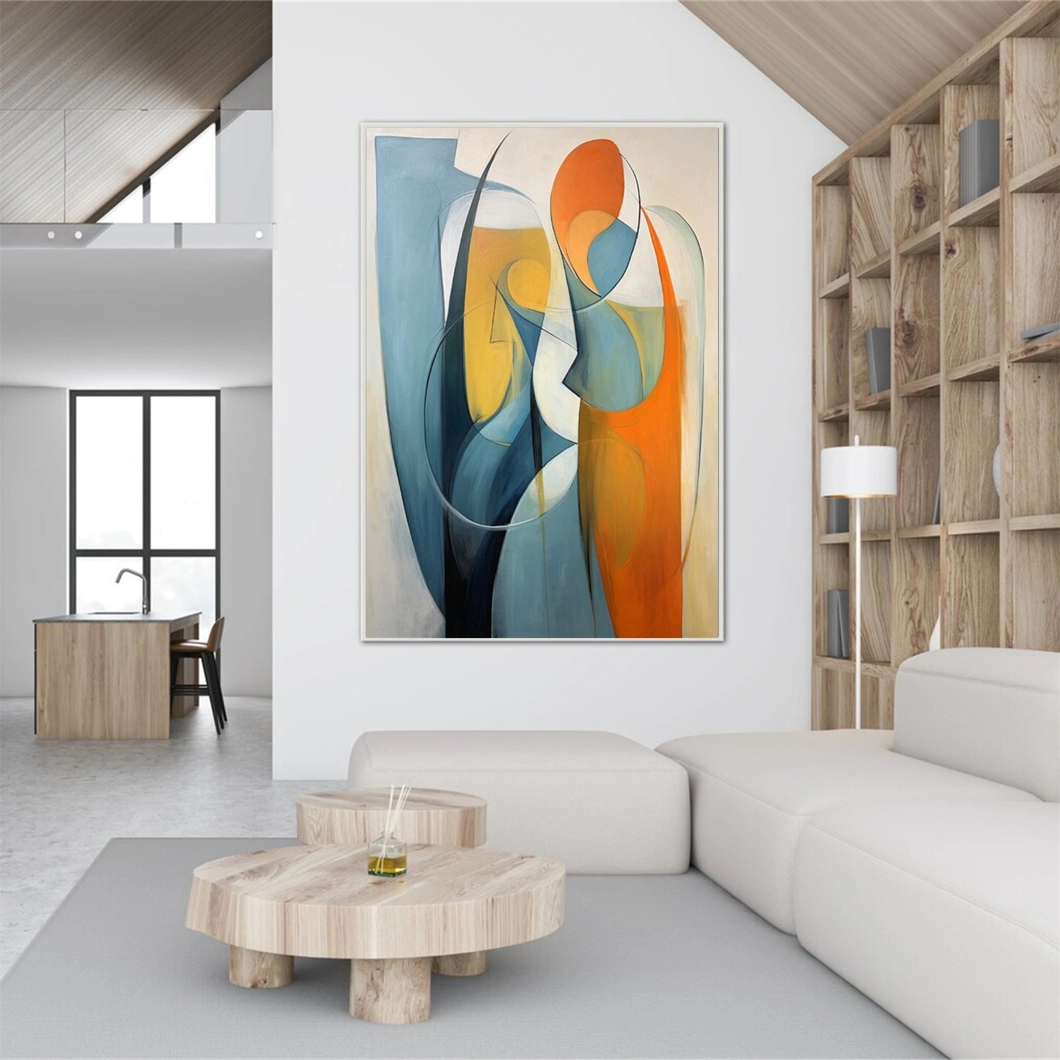 Contemporary Abstract Minimalist Wall Art Painting - Modern Home Decor for Living Room, Bedroom & Office - #CW016