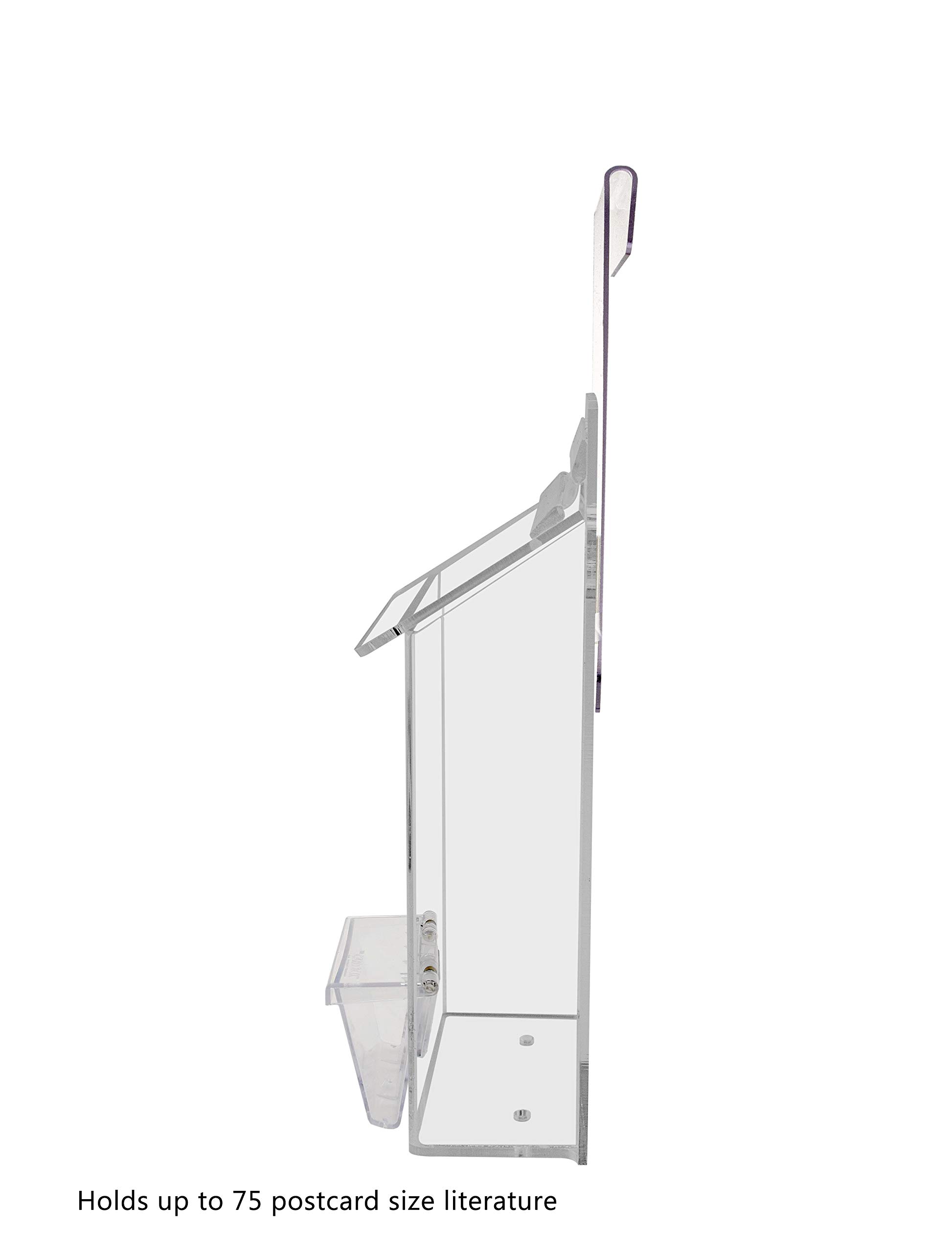 4 Pack Clear Acrylic Brochure Holders with Window Hook - Holds 3.5
