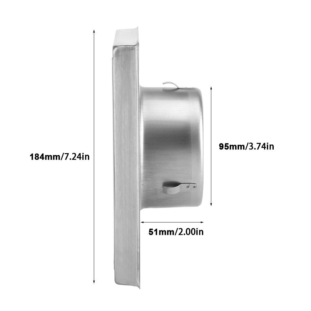 Stainless Steel Air Vent Grill Cover 100mm - Wall Mounted Ventilation Grille for Bathroom, Office & Kitchen - Durable Metal Air Vent Cover for Home & Commercial Use