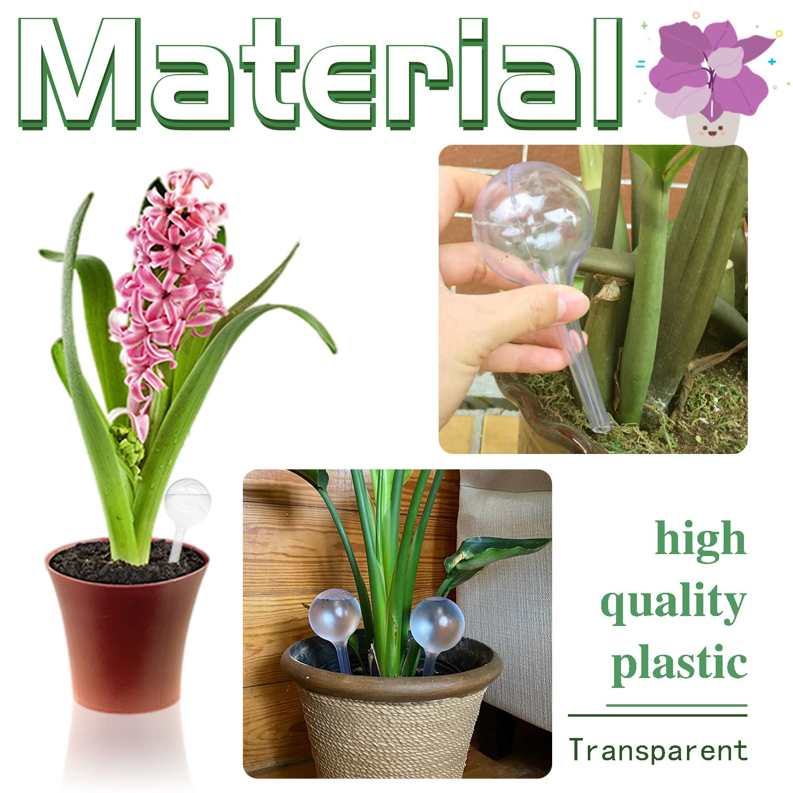 Anyumocz 8-Piece Clear Self-Watering Globes - Automatic Plant Watering Devices for Indoor & Outdoor Gardens (Small) - Perfect for Vacation Care & Busy Plant Lovers