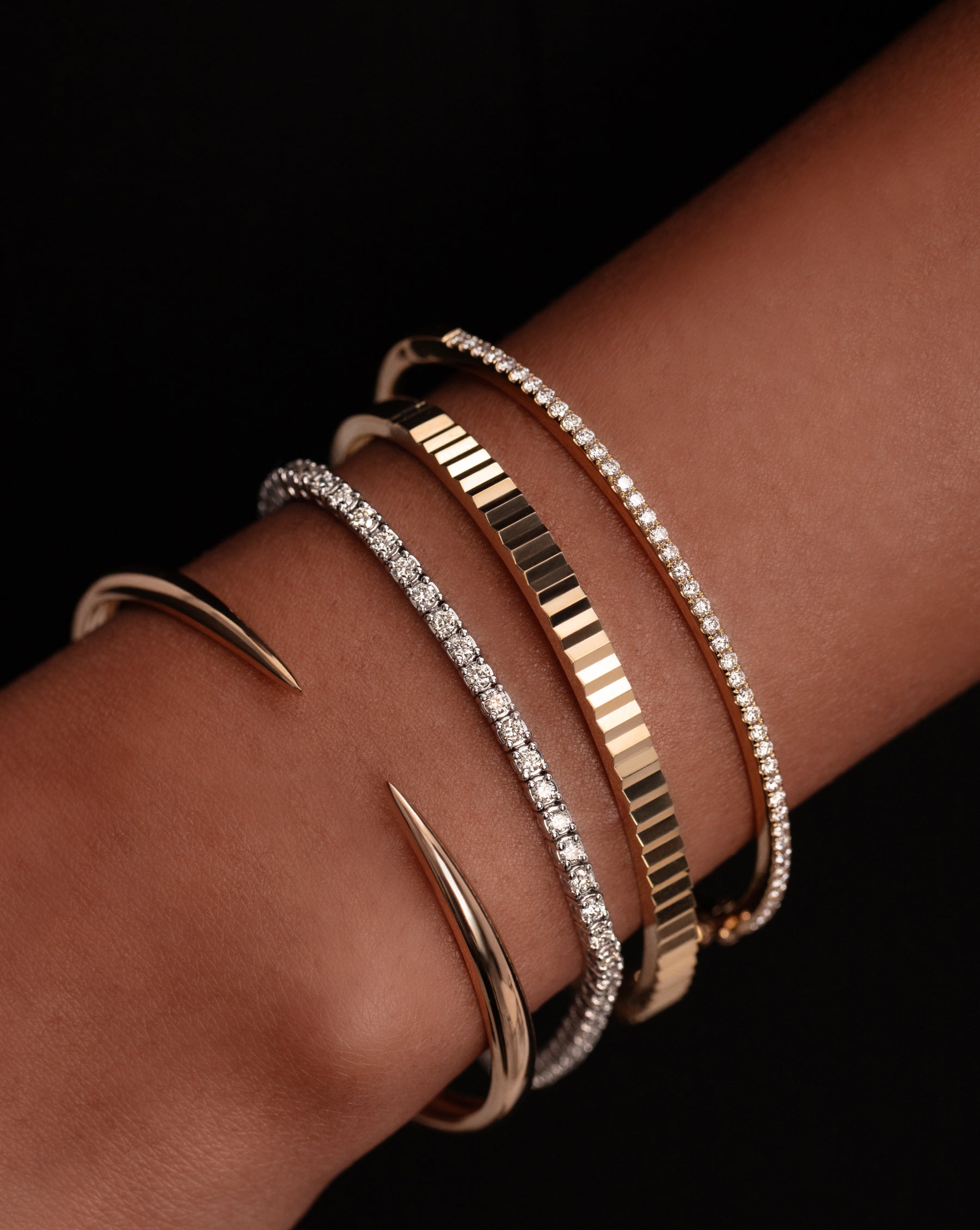Elegant Classic Diamond Bangle Bracelet for Women - Perfect for Weddings, Anniversaries & Special Occasions