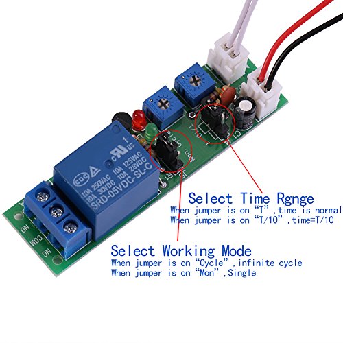 YWBL-WH Adjustable Cycle Timer Delay Relay Module - DC 5V 12V 24V On/Off Switch for Machine Repetitive Testing | Industrial Automation & Equipment Control | Perfect for CNC Machines, Conveyor Belts, and Laboratory Equipment
