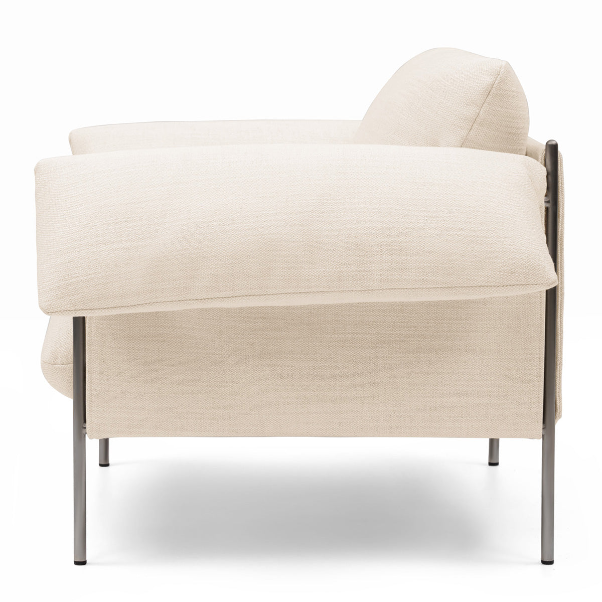 Modern Brushed Steel Frame Armchair - Sleek & Durable Dining Chair for Kitchen, Living Room, or Office - Comfortable Seating with Contemporary Design