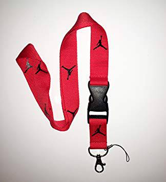 Official Jordan Brand Lanyard - Red with Black Logo for Keys, ID Badges & Event Passes - Perfect for Sports Fans, Work & School Accessories